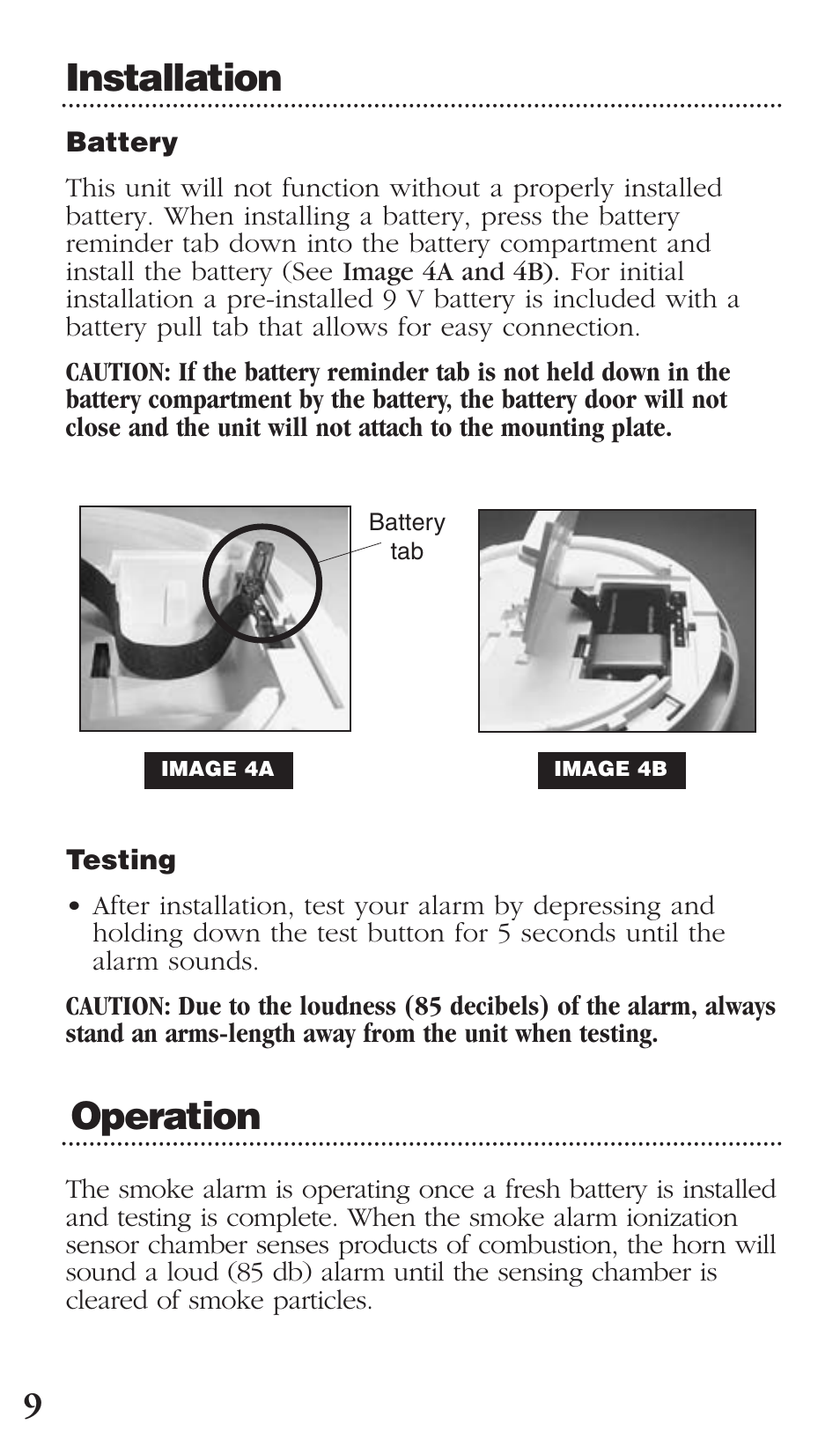 Installation, Operation | Kidde PI9000CA User Manual | Page 10 / 20