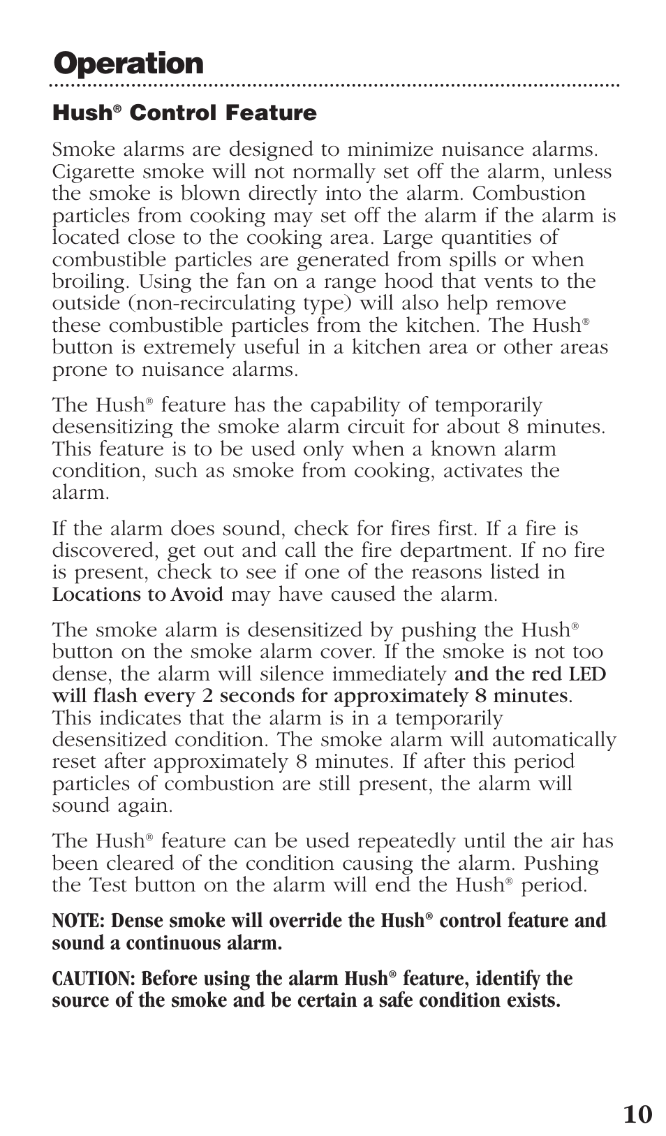 Operation | Kidde PI9000CA User Manual | Page 11 / 20