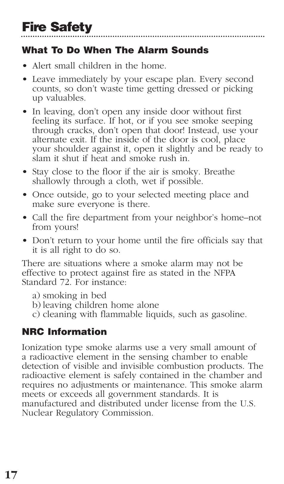 Fire safety | Kidde PI9000CA User Manual | Page 18 / 20