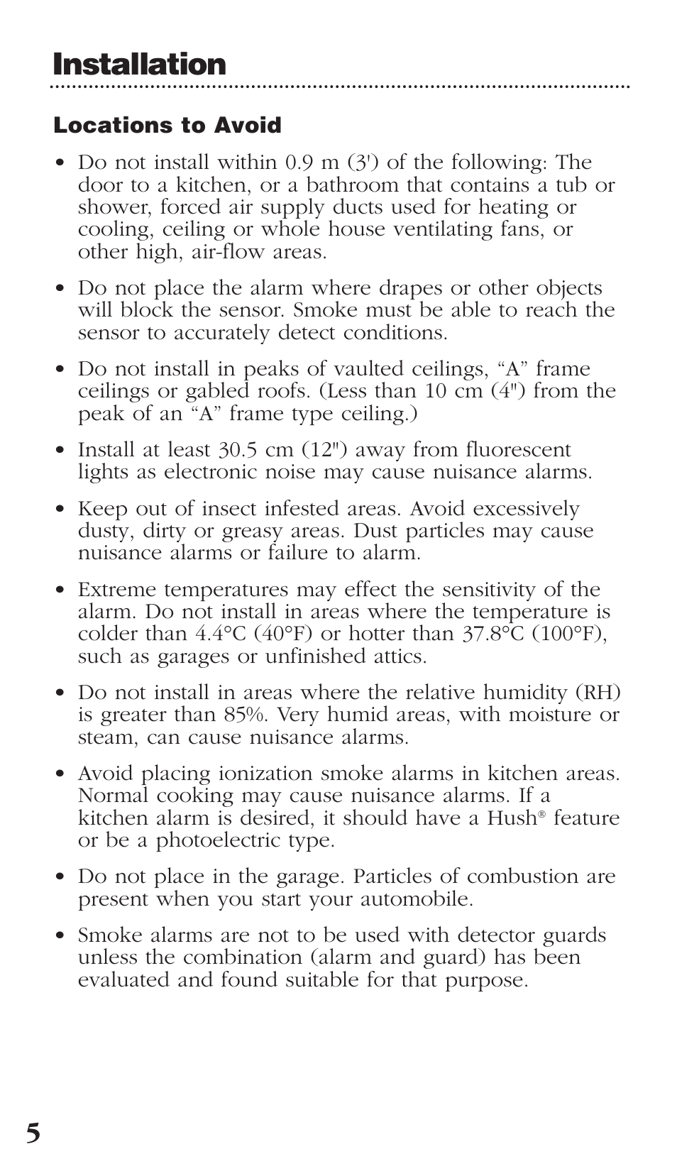 Installation | Kidde PI9000CA User Manual | Page 6 / 20