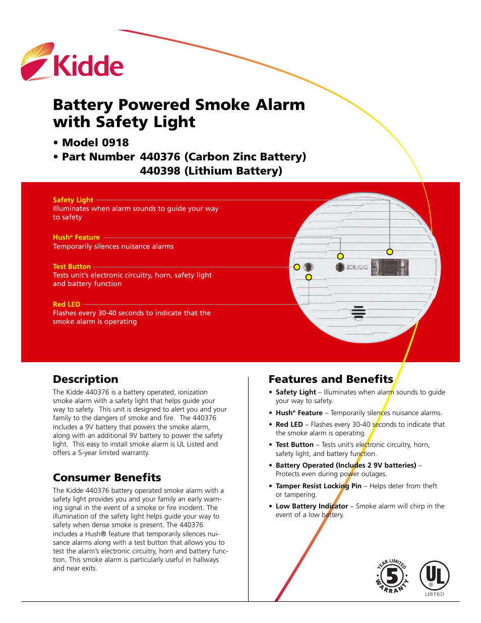 Kidde 918 User Manual | 2 pages