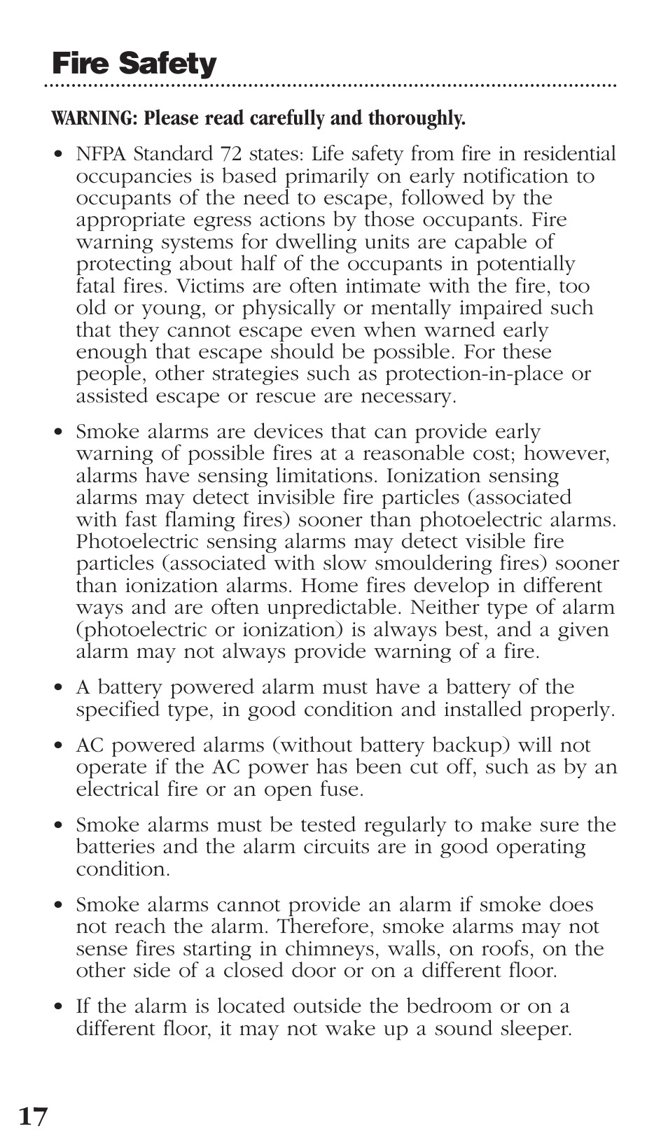 Fire safety | Kidde 0976CA User Manual | Page 18 / 22