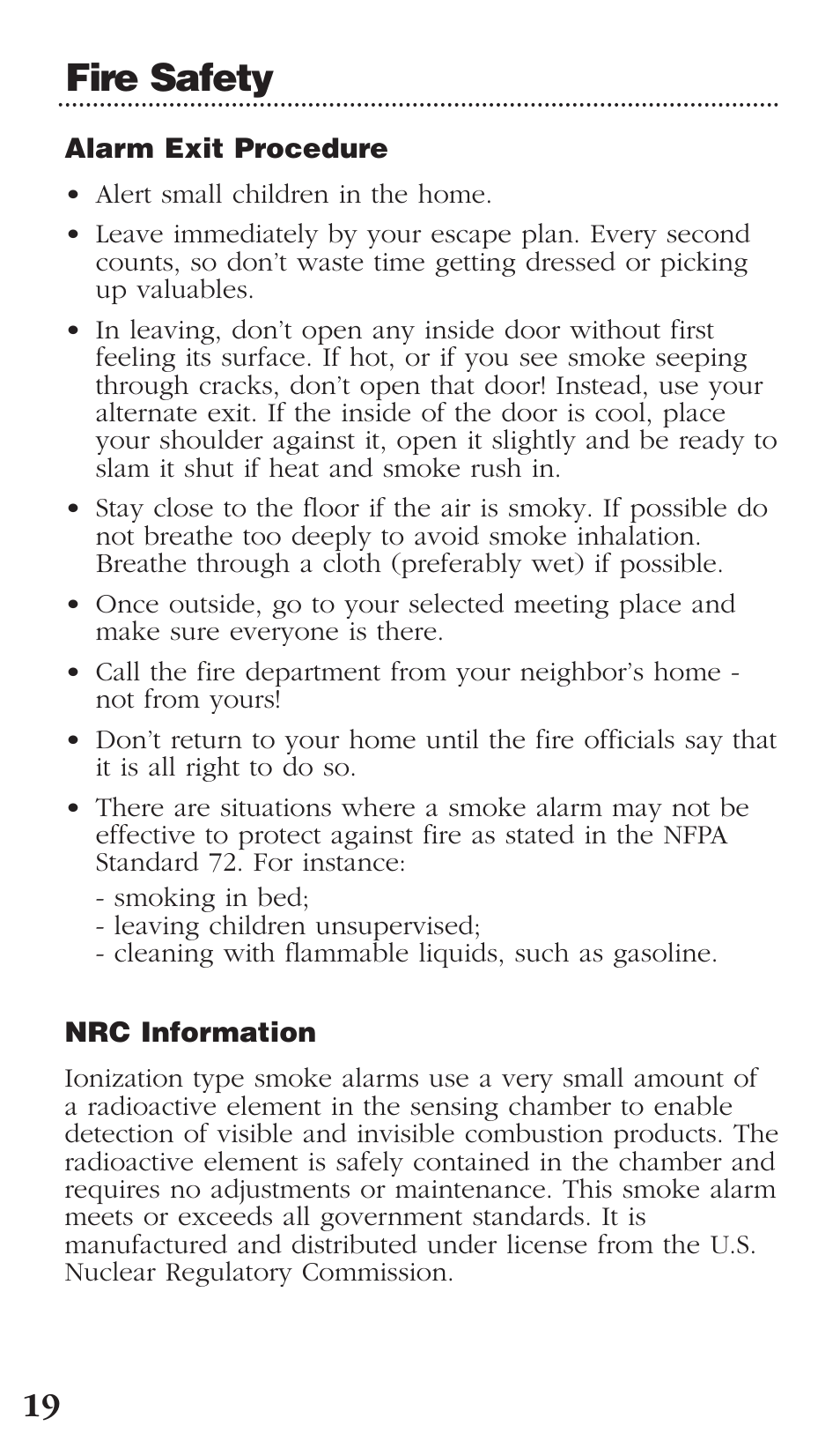 Fire safety | Kidde 0976CA User Manual | Page 20 / 22