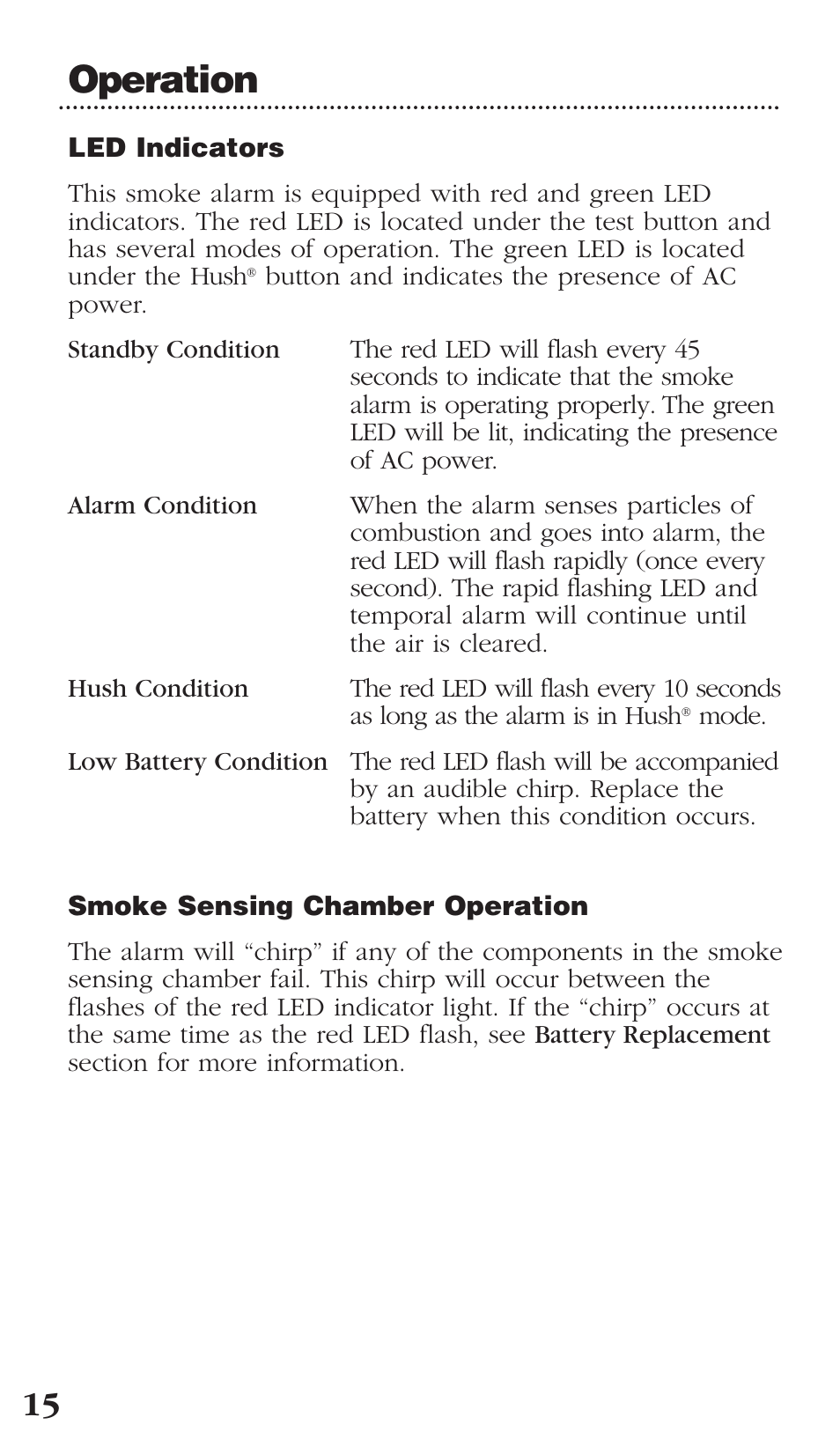 Operation | Kidde PI2000CA User Manual | Page 16 / 24