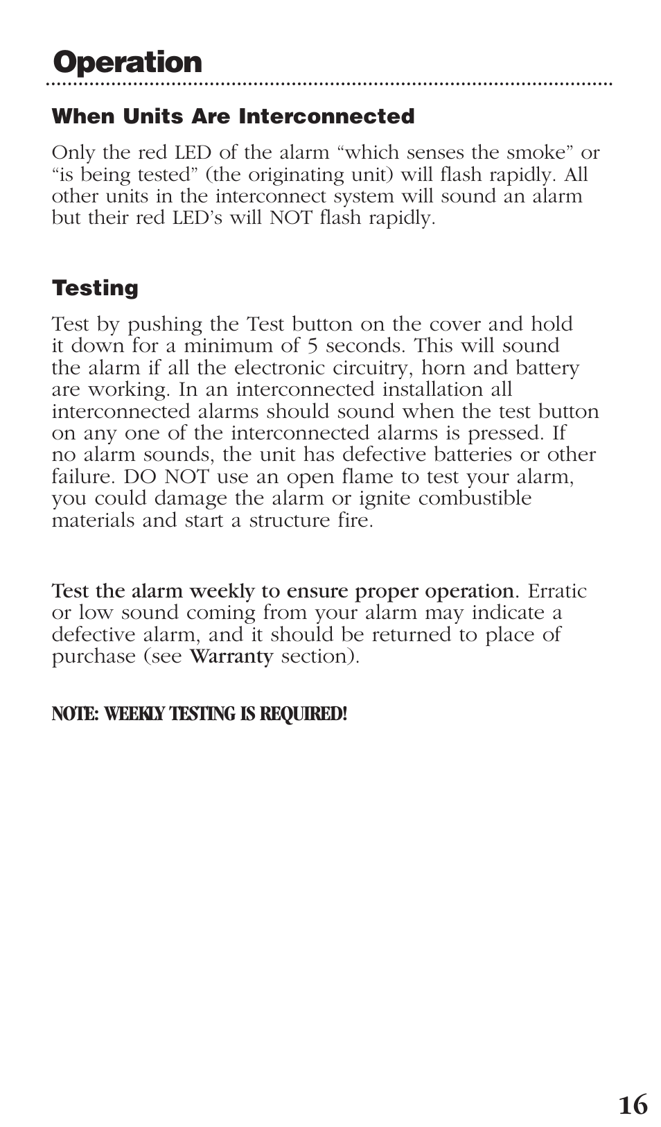 Operation | Kidde PI2000CA User Manual | Page 17 / 24