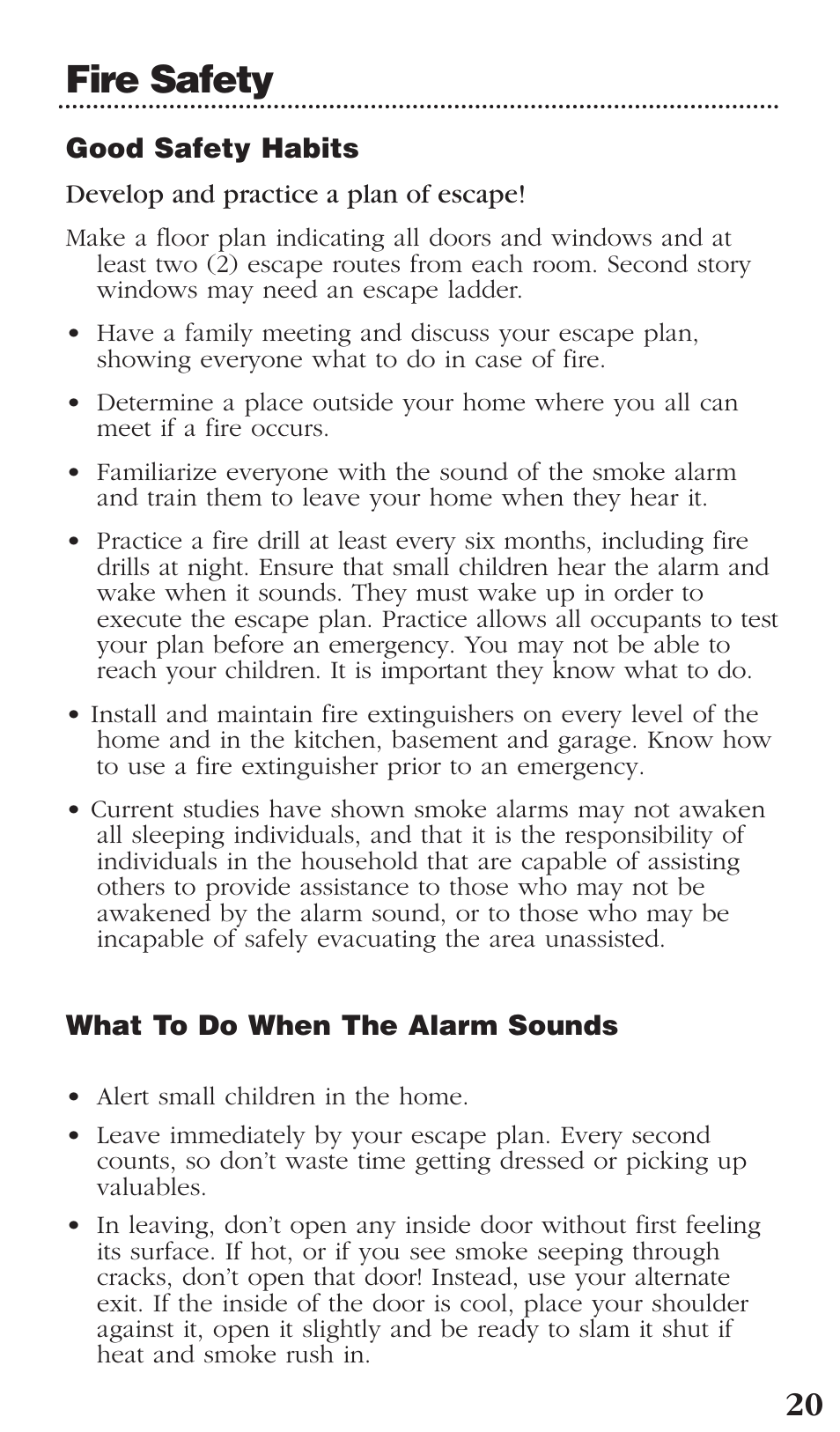 Fire safety | Kidde PI2000CA User Manual | Page 21 / 24