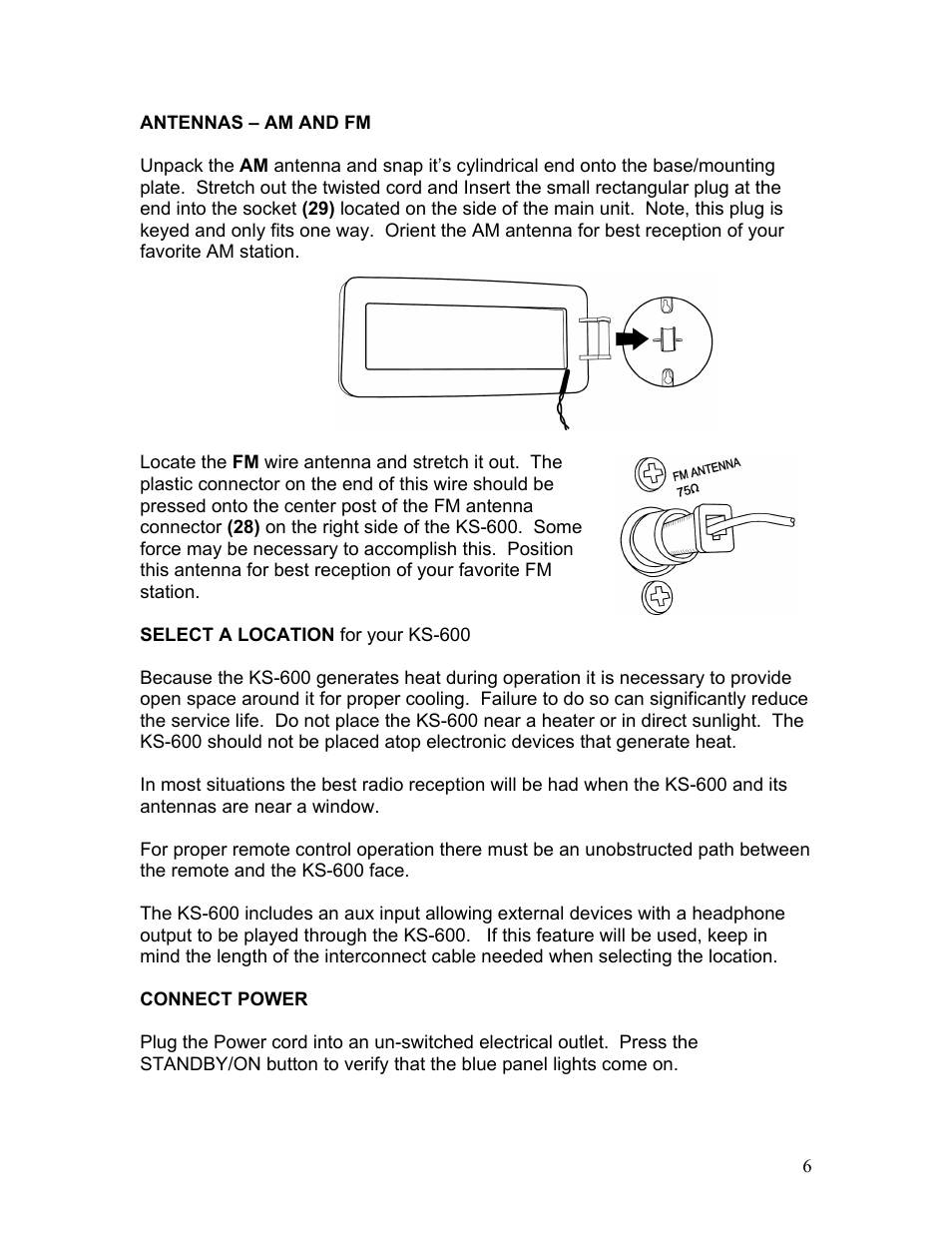 KLH MUSICDOCK KS-600 User Manual | Page 6 / 20