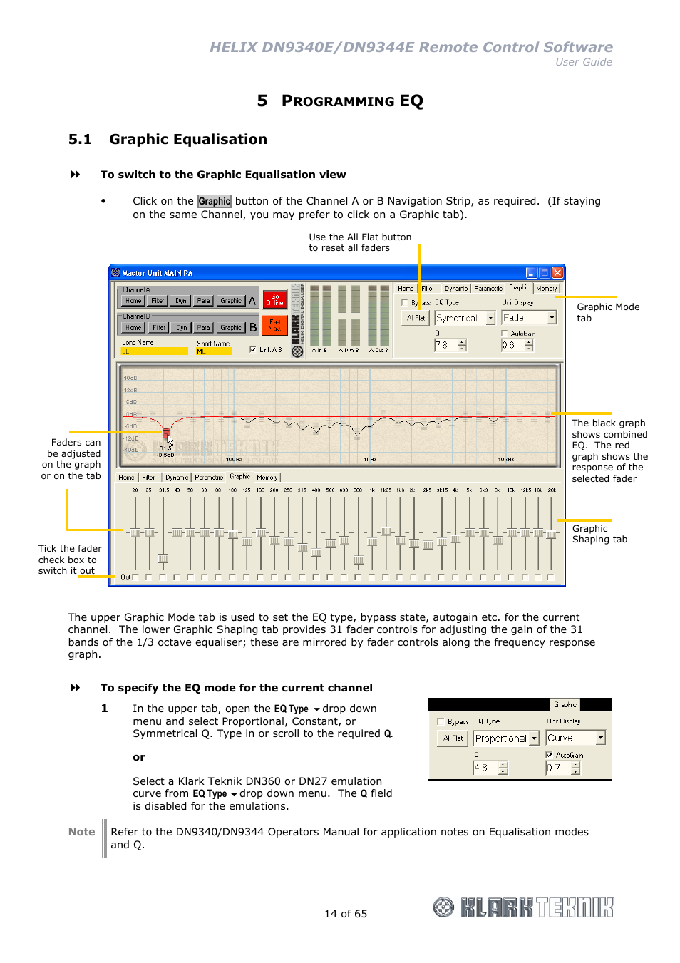 1 graphic equalisation | Klark Teknik DN9344E User Manual | Page 14 / 65