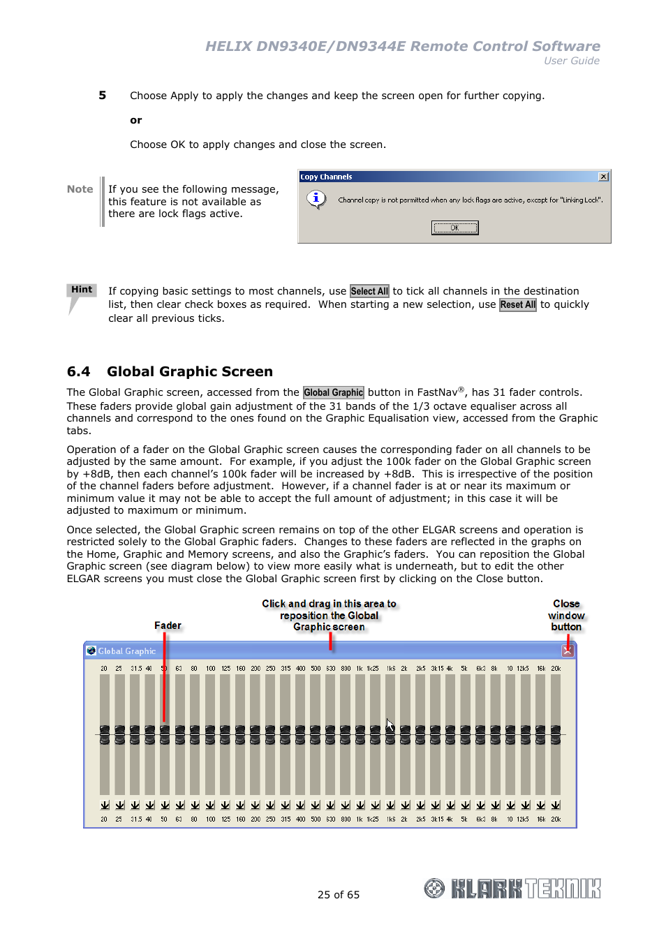 4 global graphic screen | Klark Teknik DN9344E User Manual | Page 25 / 65