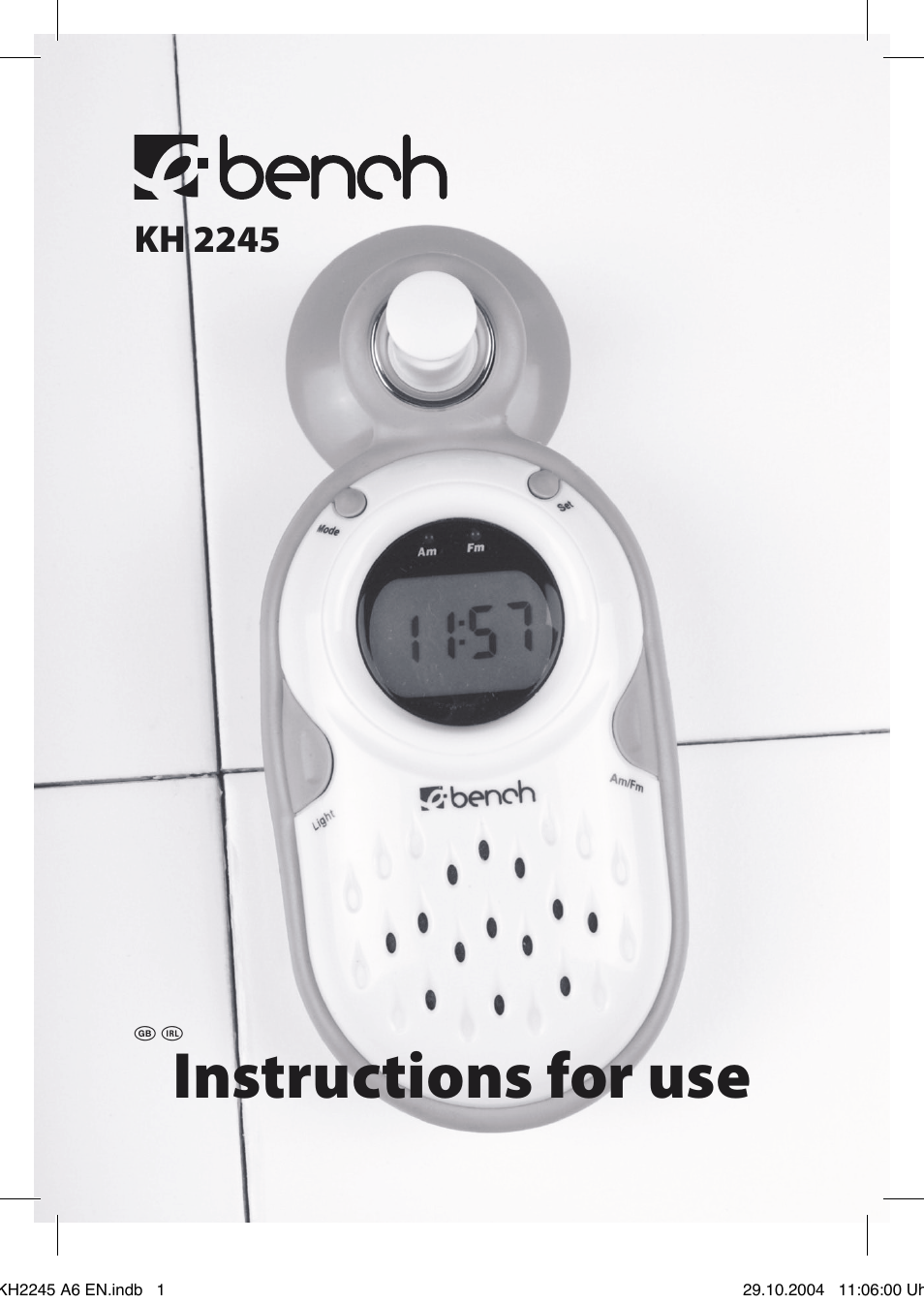 Kompernass Bench KH 2245 User Manual | 20 pages