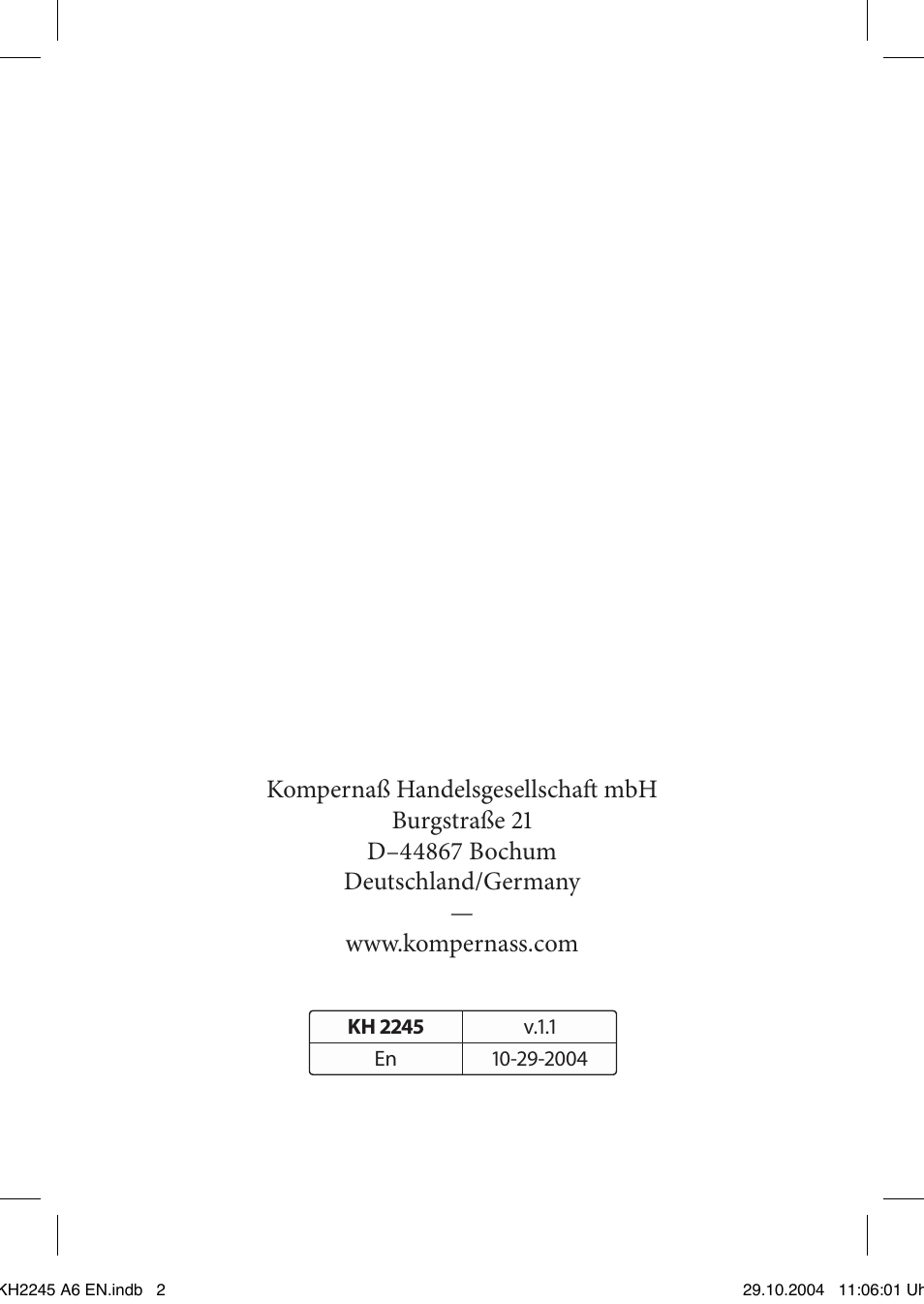 Kompernass Bench KH 2245 User Manual | Page 2 / 20