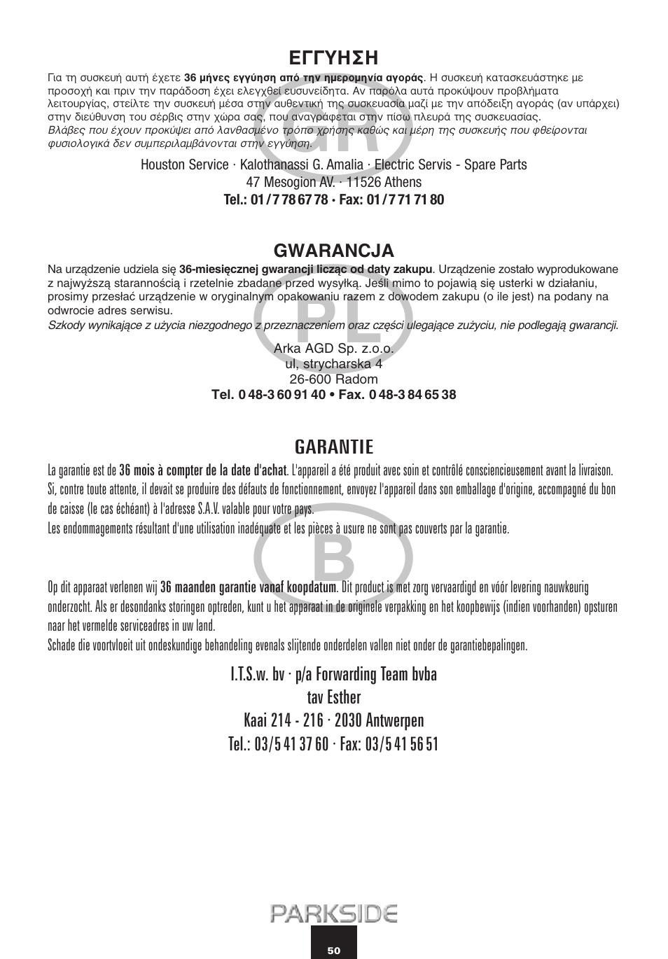 Kompernass PEH 900 User Manual | Page 50 / 52
