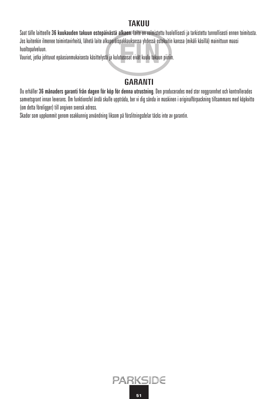 Takuu, Garanti | Kompernass PEH 900 User Manual | Page 51 / 52
