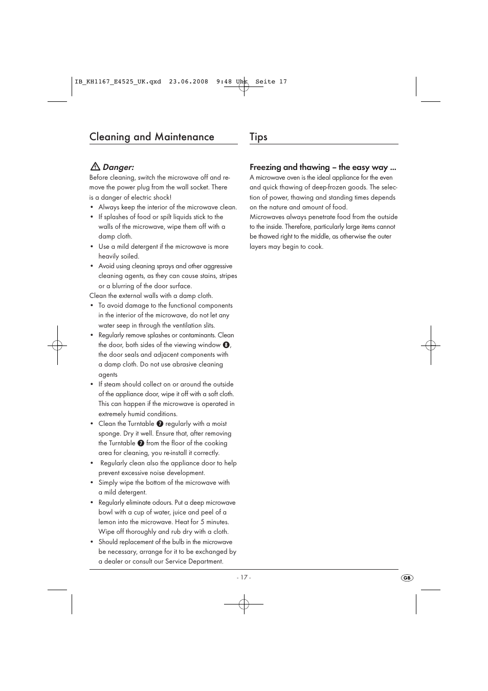 Cleaning and maintenance, Tips | Kompernass KH1167 User Manual | Page 19 / 33