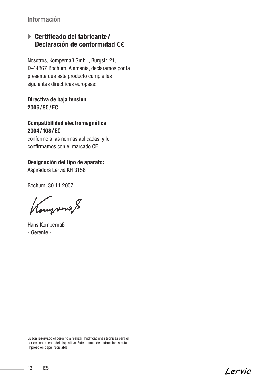 Información | Kompernass KH 3158 User Manual | Page 10 / 34