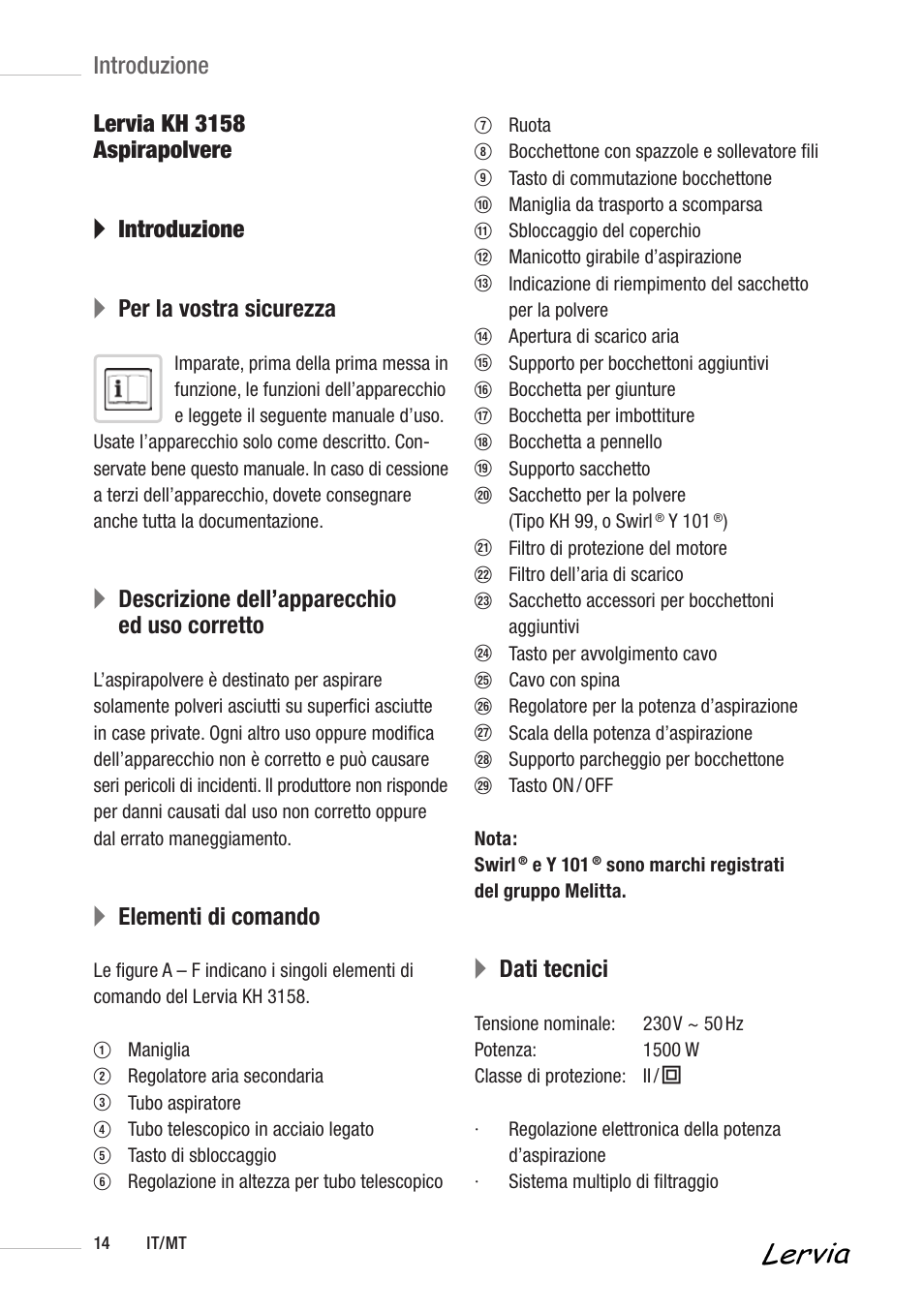 Adescrizione dell’apparecchio ed uso corretto, Aelementi di comando, Adati tecnici | Kompernass KH 3158 User Manual | Page 12 / 34