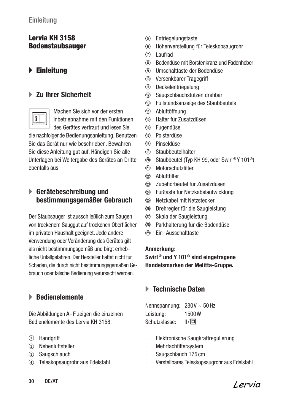 Abedienelemente, Atechnische daten, Einleitung | Kompernass KH 3158 User Manual | Page 28 / 34