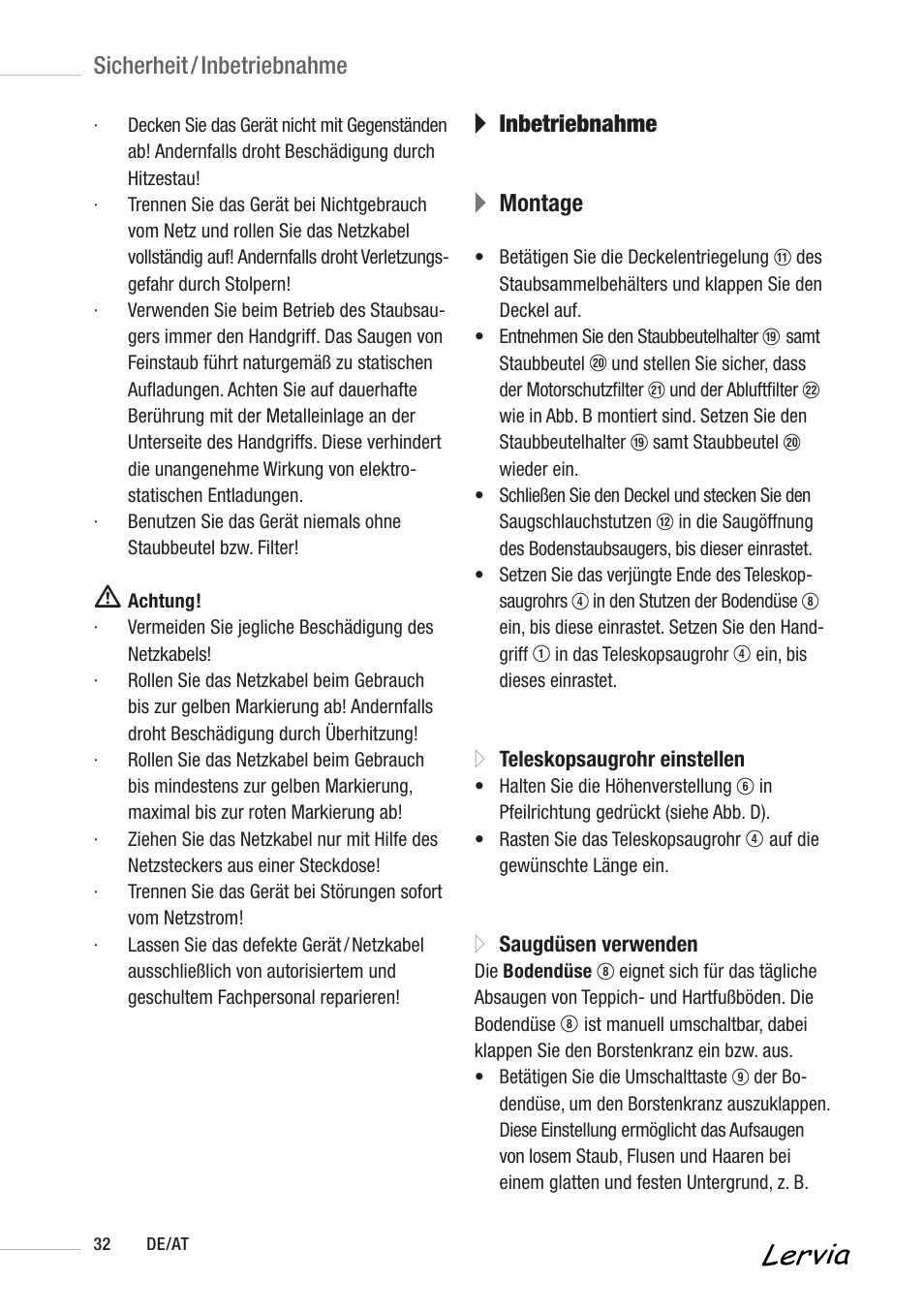 A inbetriebnahme a montage, Sicherheit / inbetriebnahme | Kompernass KH 3158 User Manual | Page 30 / 34