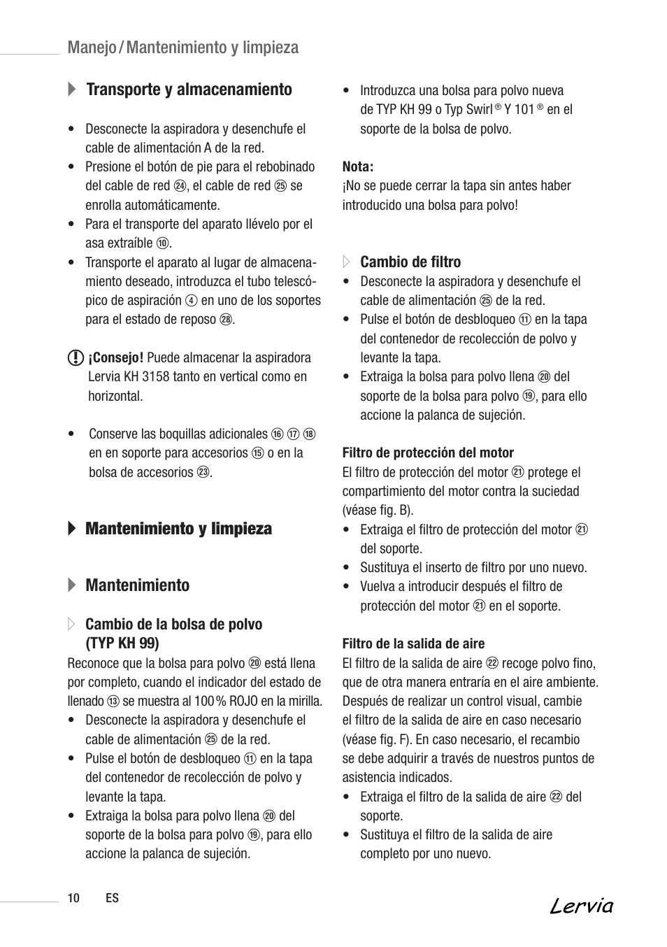 Atransporte y almacenamiento, A mantenimiento y limpieza a mantenimiento, Manejo / mantenimiento y limpieza | Kompernass KH 3158 User Manual | Page 8 / 34