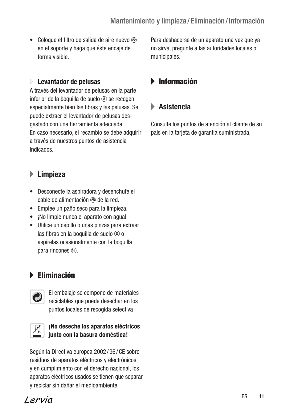 Alimpieza, A eliminación, A información a asistencia | Kompernass KH 3158 User Manual | Page 9 / 34