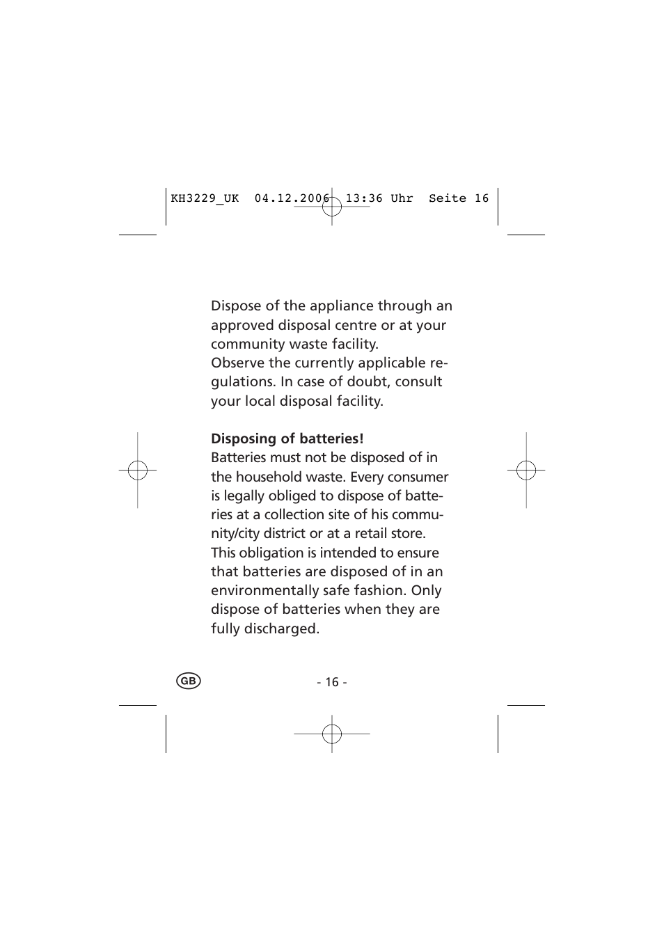 Kompernass KH3229-09/06-V2 User Manual | Page 18 / 20