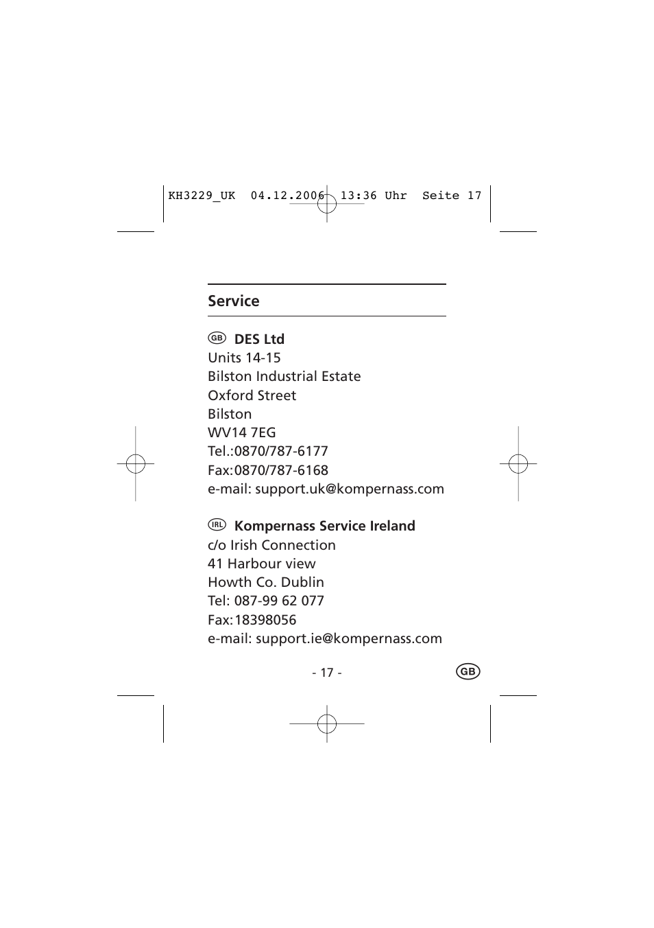 Kompernass KH3229-09/06-V2 User Manual | Page 19 / 20