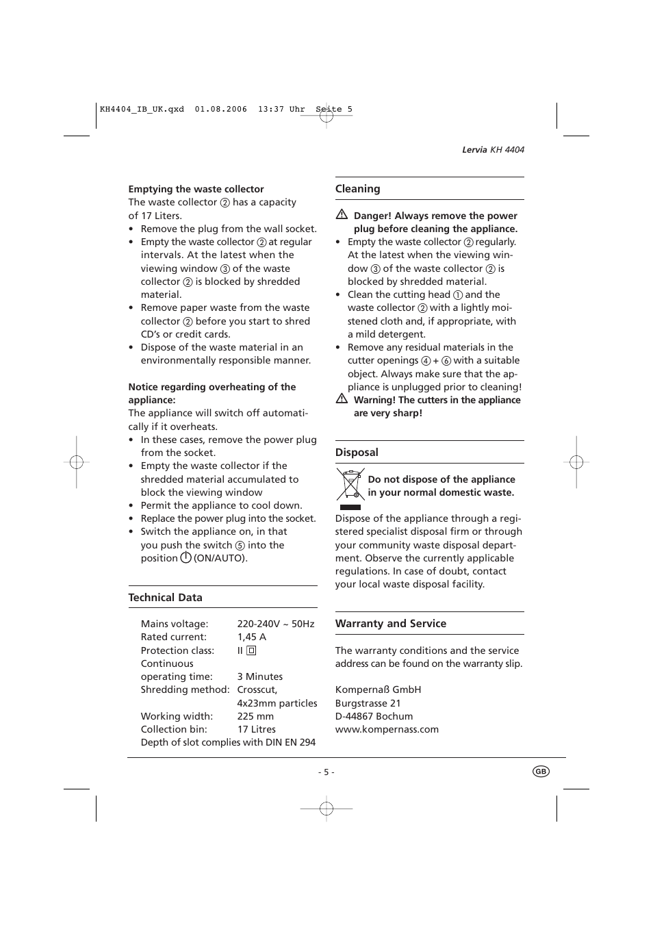 Kompernass KH4404-04/06-V3 User Manual | Page 7 / 8