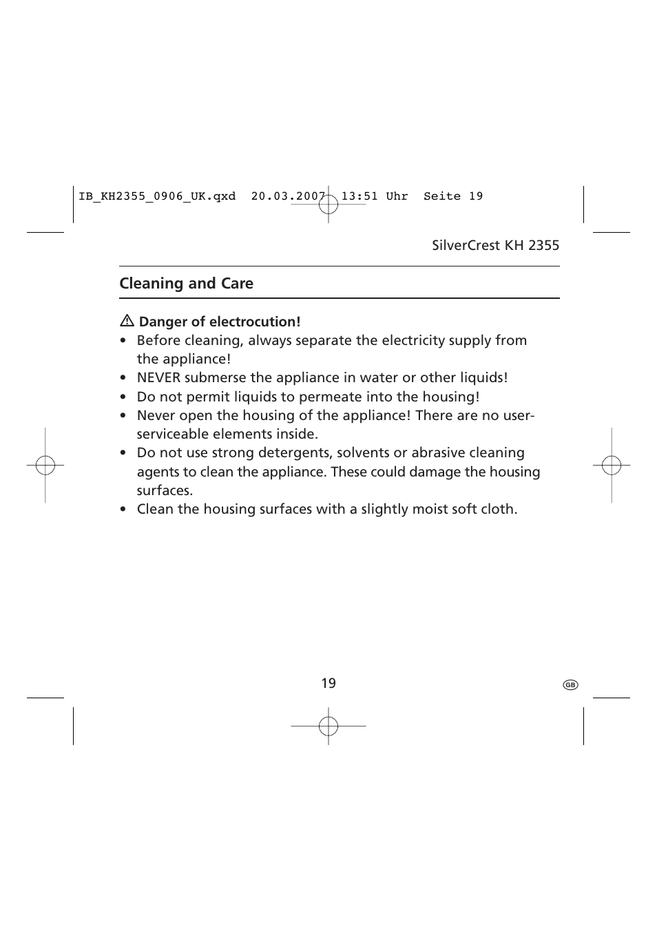 Kompernass KH 2355 User Manual | Page 21 / 24