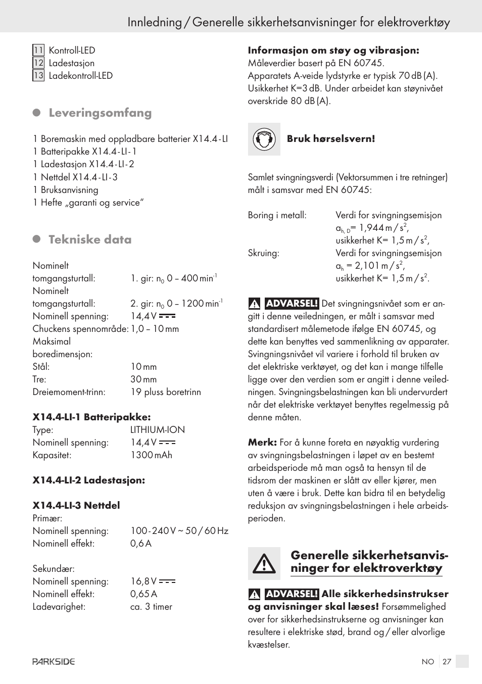 Leveringsomfang, Tekniske data | Kompernass KH 3188 User Manual | Page 25 / 31