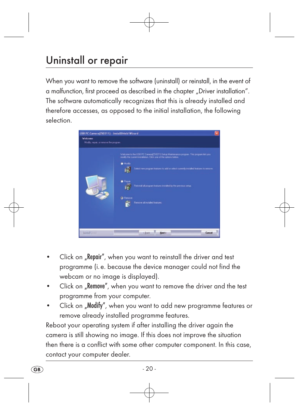 Uninstall or repair | Kompernass KH 2346 User Manual | Page 22 / 28