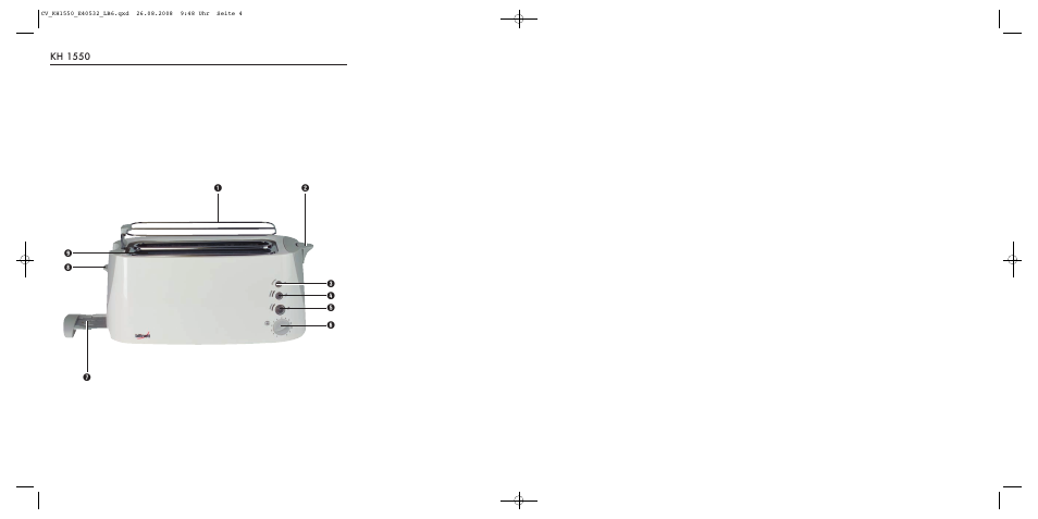 Kh 1550 | Kompernass LARGE 2-SLOT TOASTER KH 1550 User Manual | Page 2 / 7