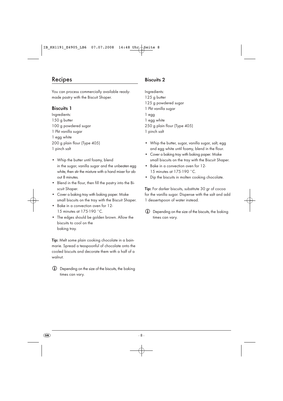 Recipes | Kompernass KH 1191 User Manual | Page 10 / 10