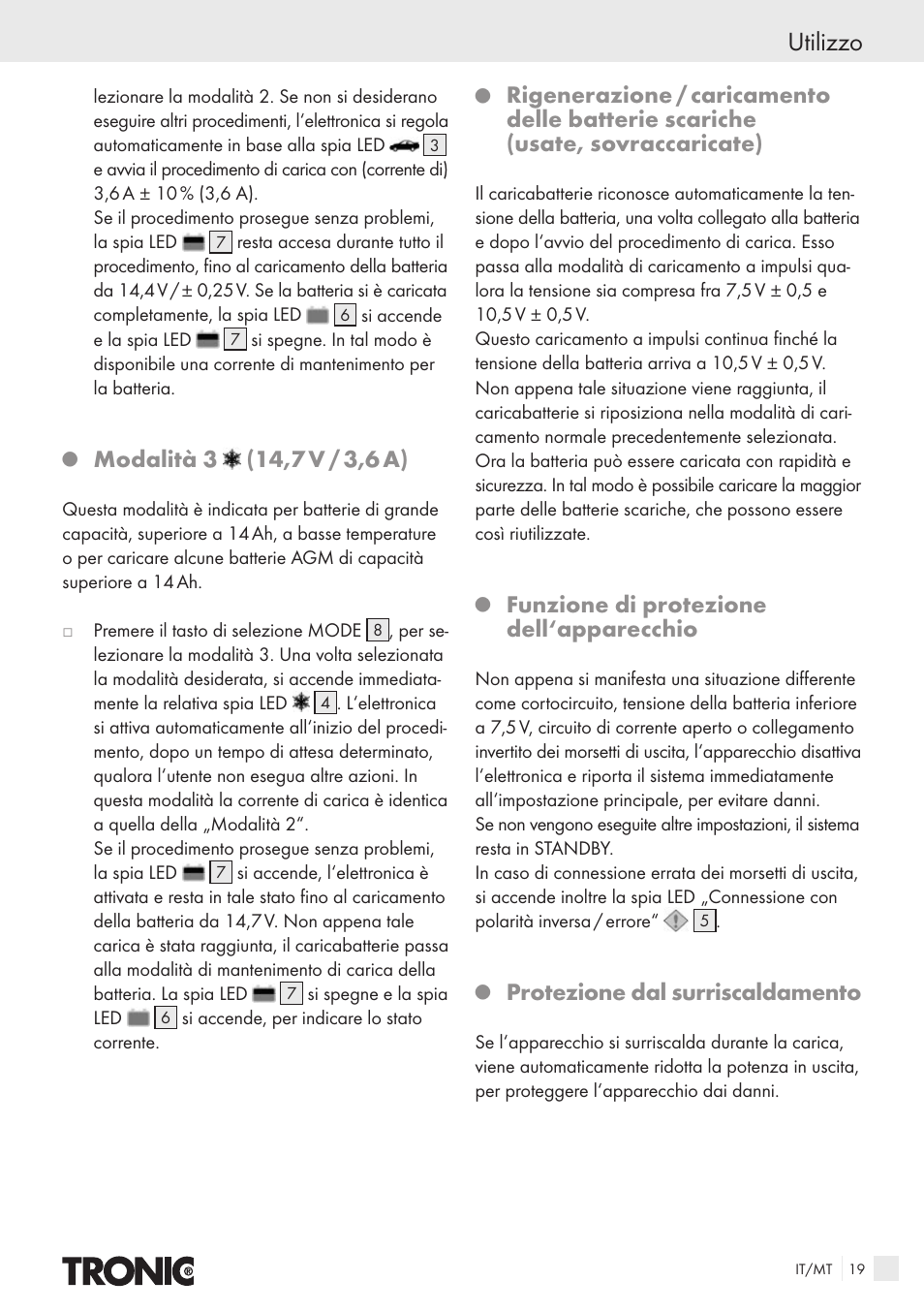 Utilizzo, Funzione di protezione dell‘apparecchio, Protezione dal surriscaldamento | Kompernass T4X User Manual | Page 17 / 34