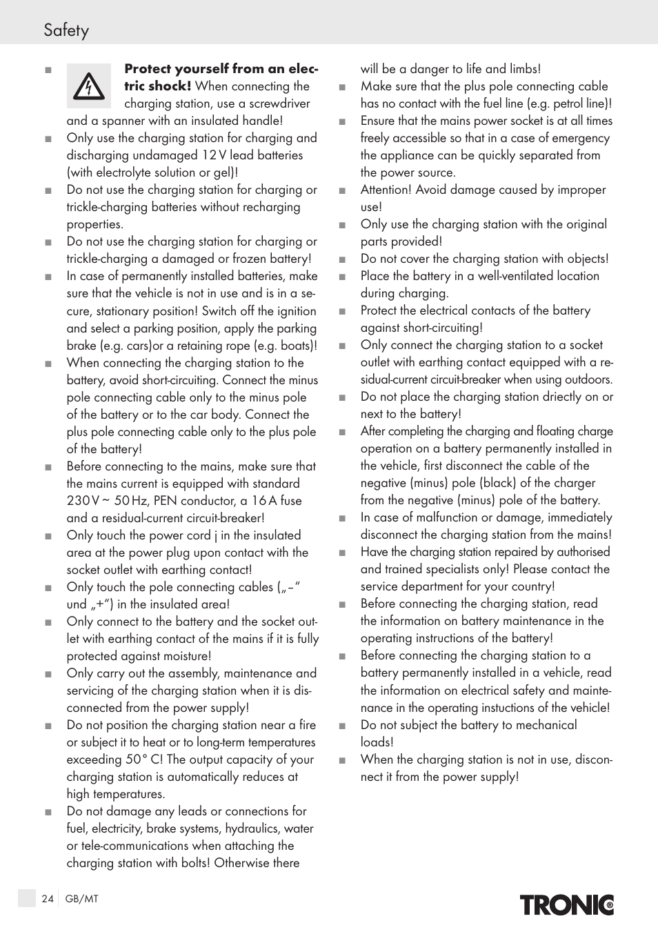 Safety | Kompernass T4X User Manual | Page 22 / 34