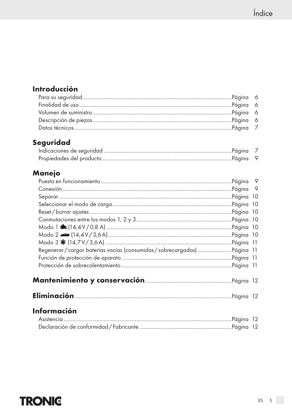 Índice | Kompernass T4X User Manual | Page 3 / 34