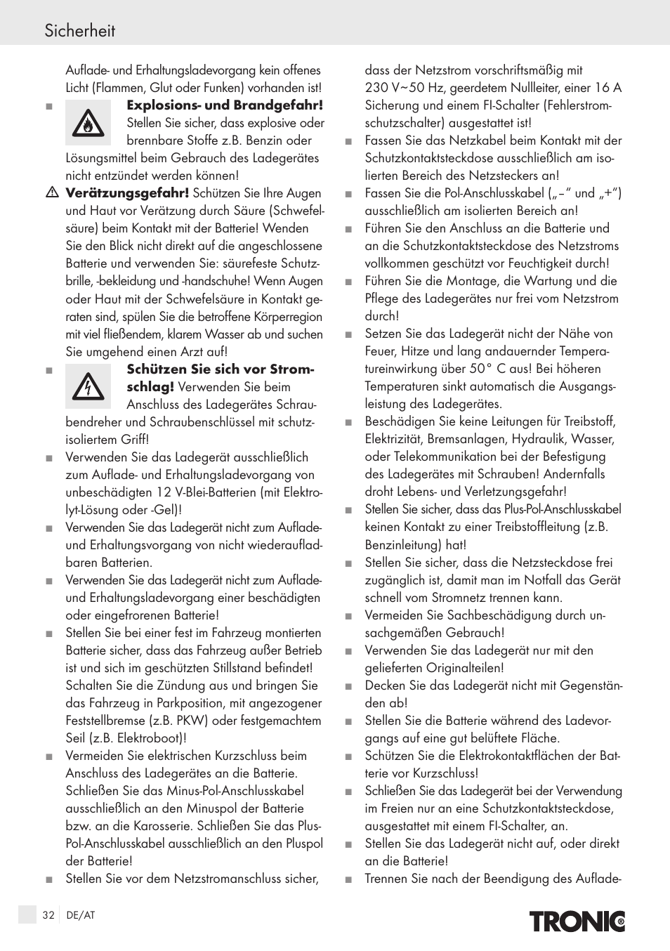 Sicherheit | Kompernass T4X User Manual | Page 30 / 34