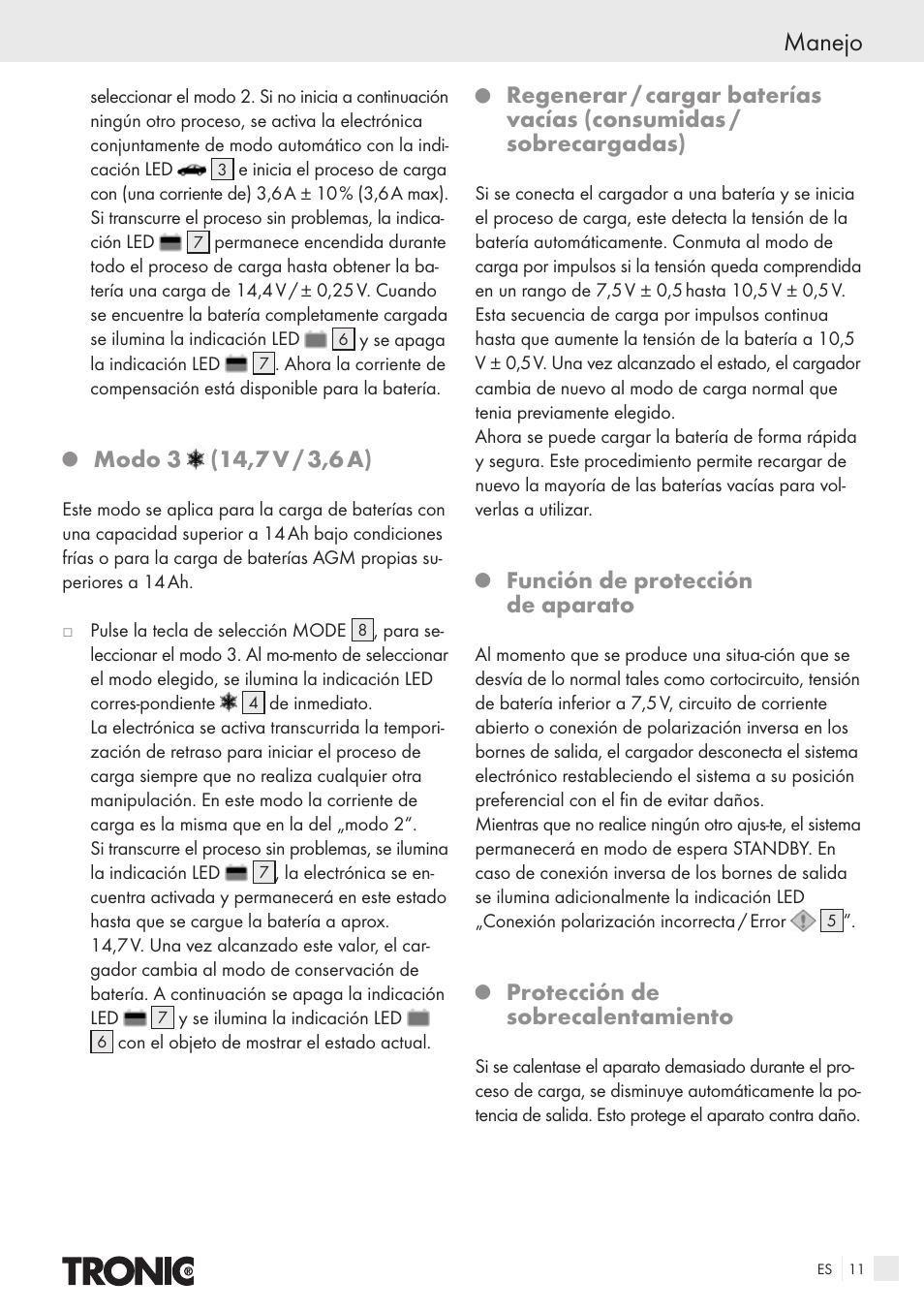 Manejo, Función de protección de aparato, Protección de sobrecalentamiento | Kompernass T4X User Manual | Page 9 / 34