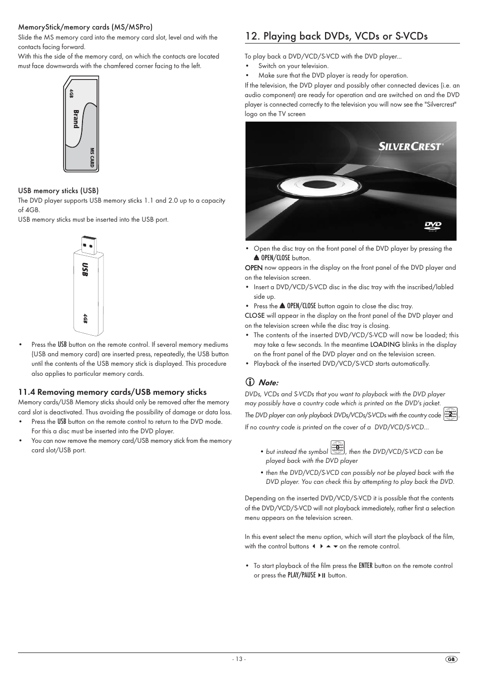 Playing back dvds, vcds or s-vcds | Kompernass SILVERCREST KH6525 User Manual | Page 15 / 26