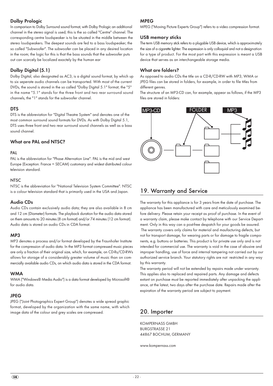 Warranty and service, Importer | Kompernass SILVERCREST KH6525 User Manual | Page 24 / 26