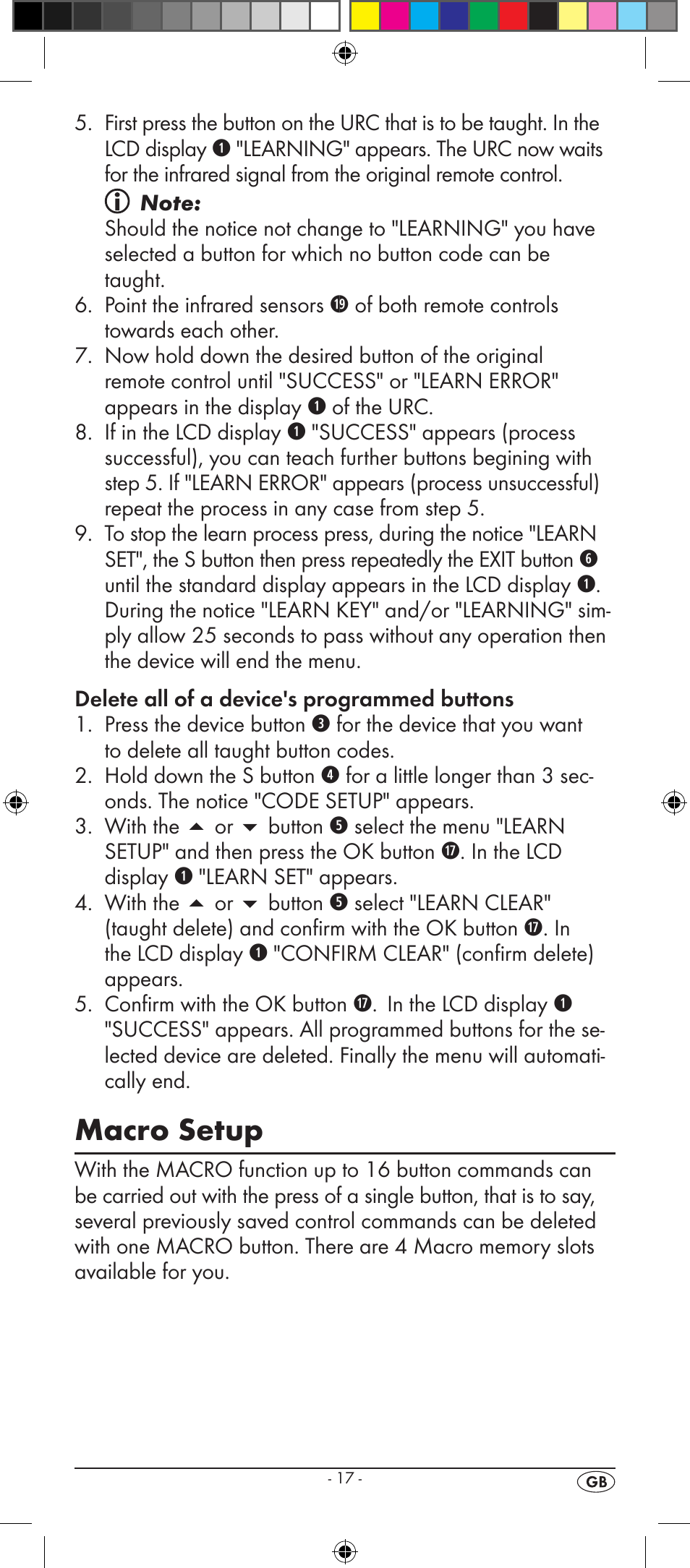 Macro setup | Kompernass SILVERCREST KH 2156 User Manual | Page 19 / 26