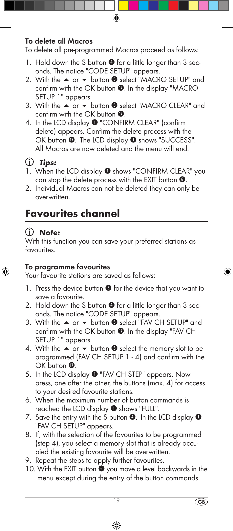 Favourites channel | Kompernass SILVERCREST KH 2156 User Manual | Page 21 / 26