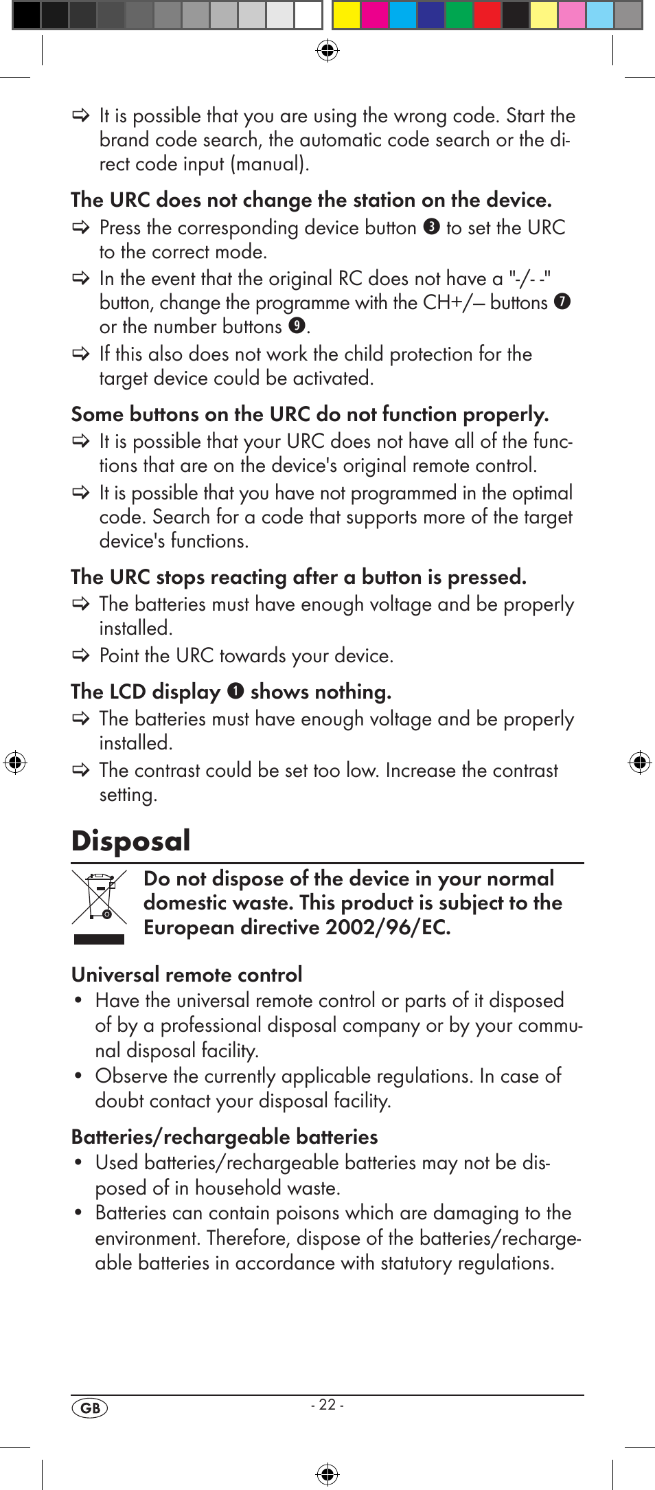 Disposal | Kompernass SILVERCREST KH 2156 User Manual | Page 24 / 26
