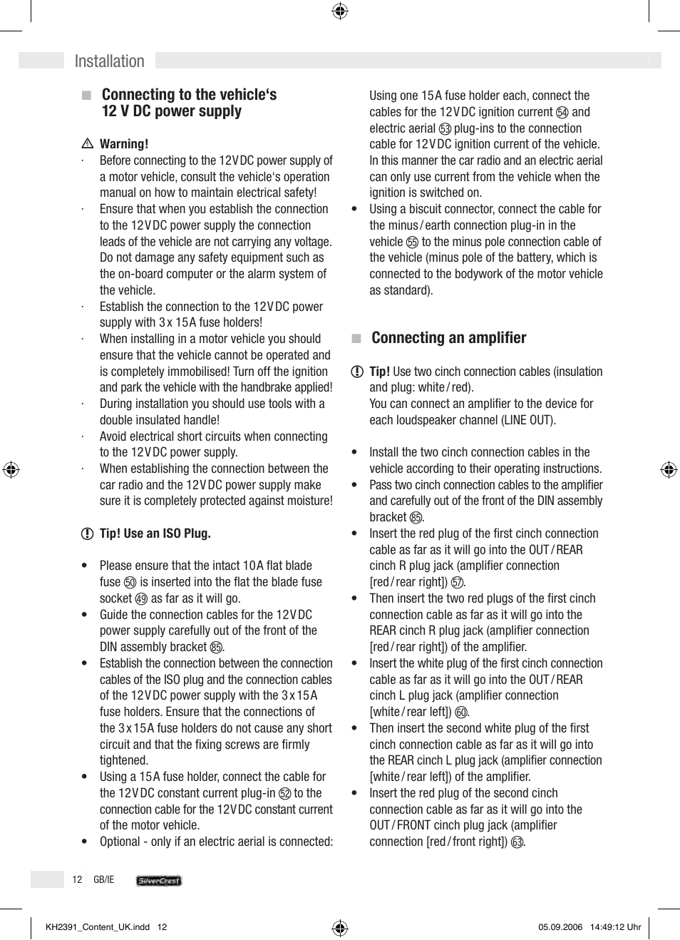 Installation | Kompernass KH 2391 User Manual | Page 10 / 26