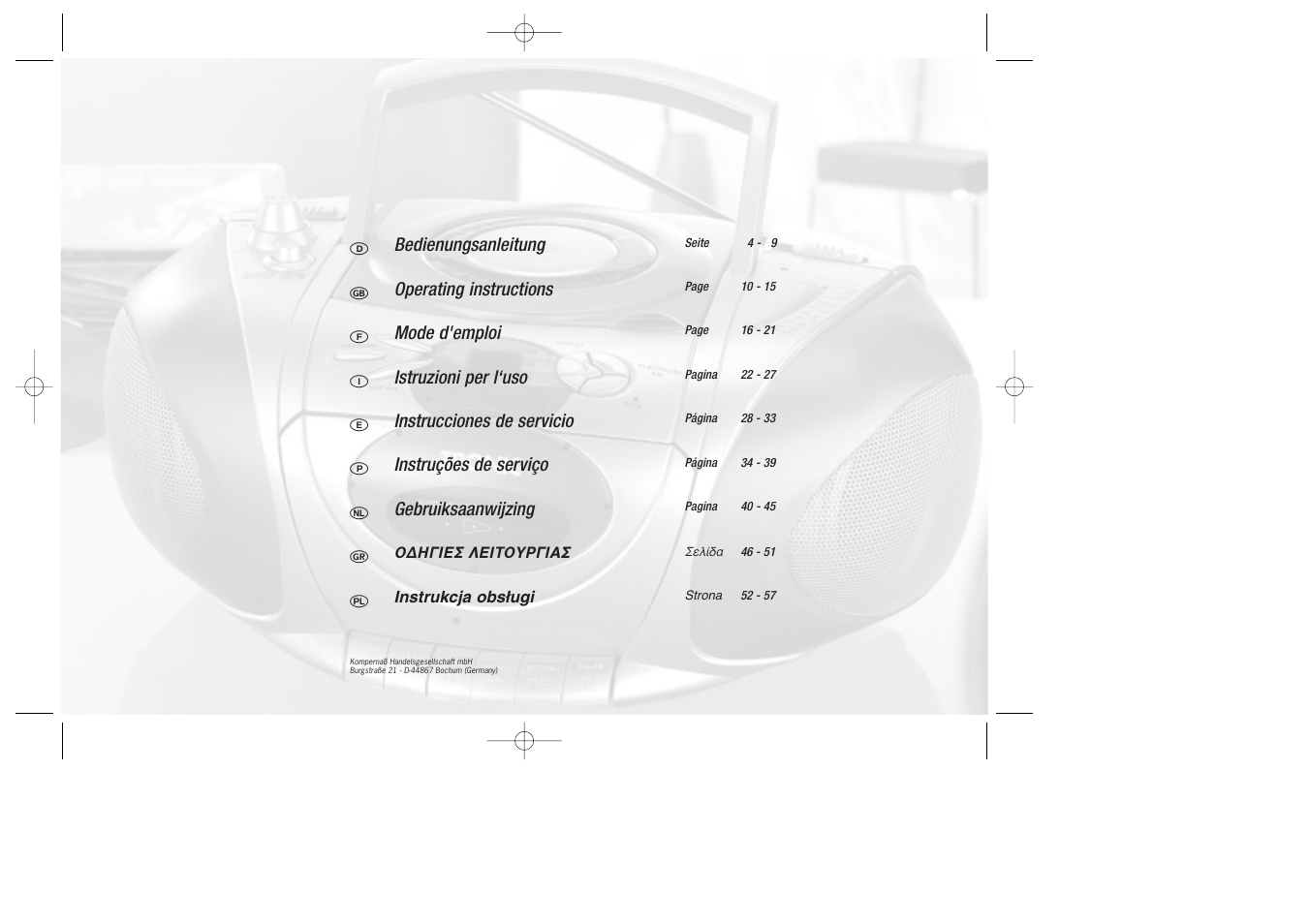 Kompernass KH 868 User Manual | Page 2 / 58