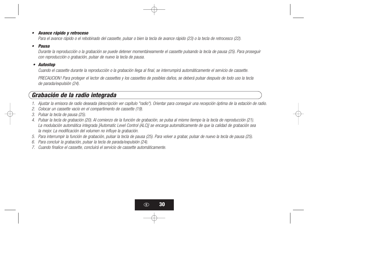 Grabación de la radio integrada | Kompernass KH 868 User Manual | Page 30 / 58