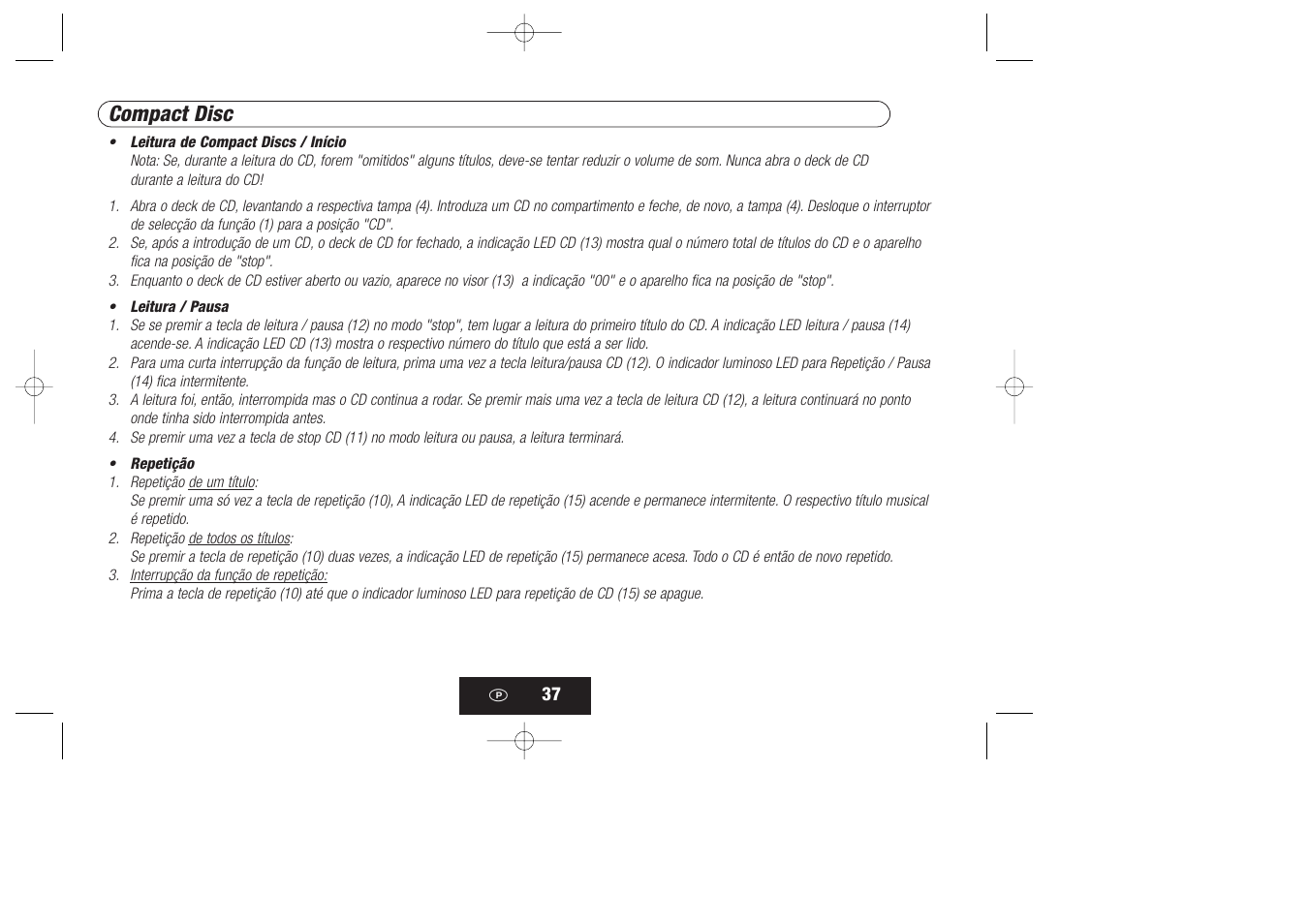 Compact disc | Kompernass KH 868 User Manual | Page 37 / 58