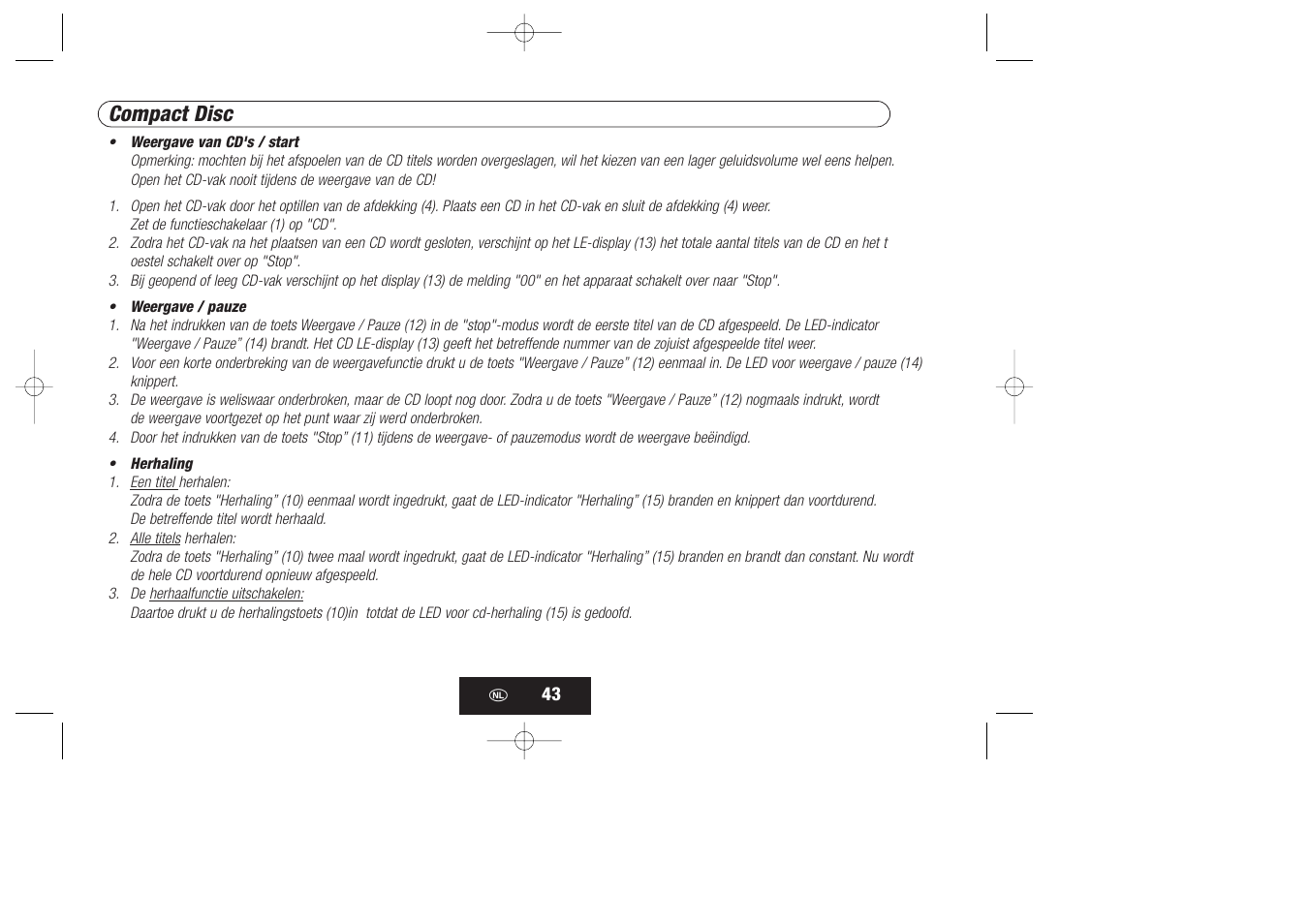 Compact disc | Kompernass KH 868 User Manual | Page 43 / 58