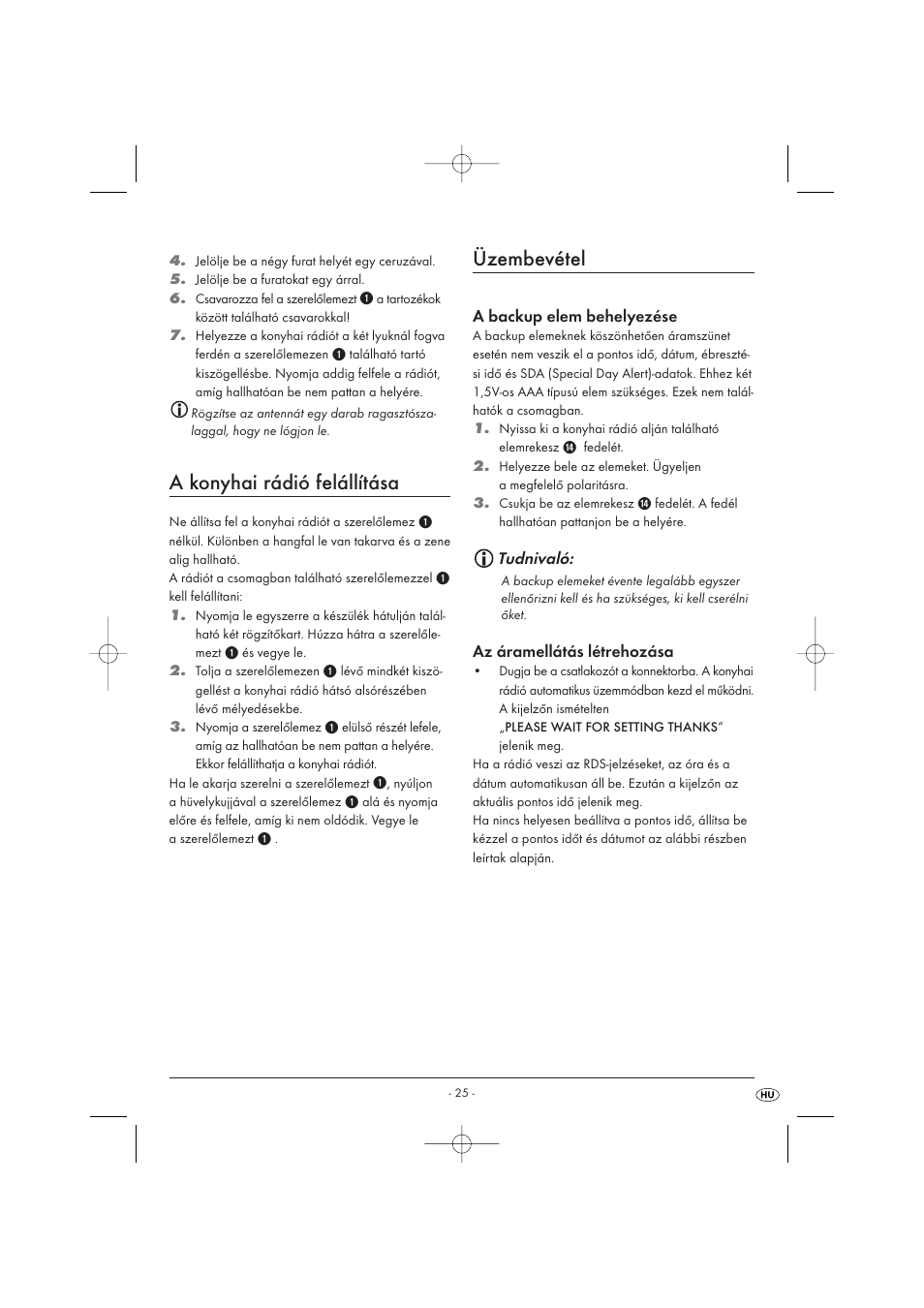 A konyhai rádió felállítása, Üzembevétel | Kompernass KH 2289 User Manual | Page 27 / 72