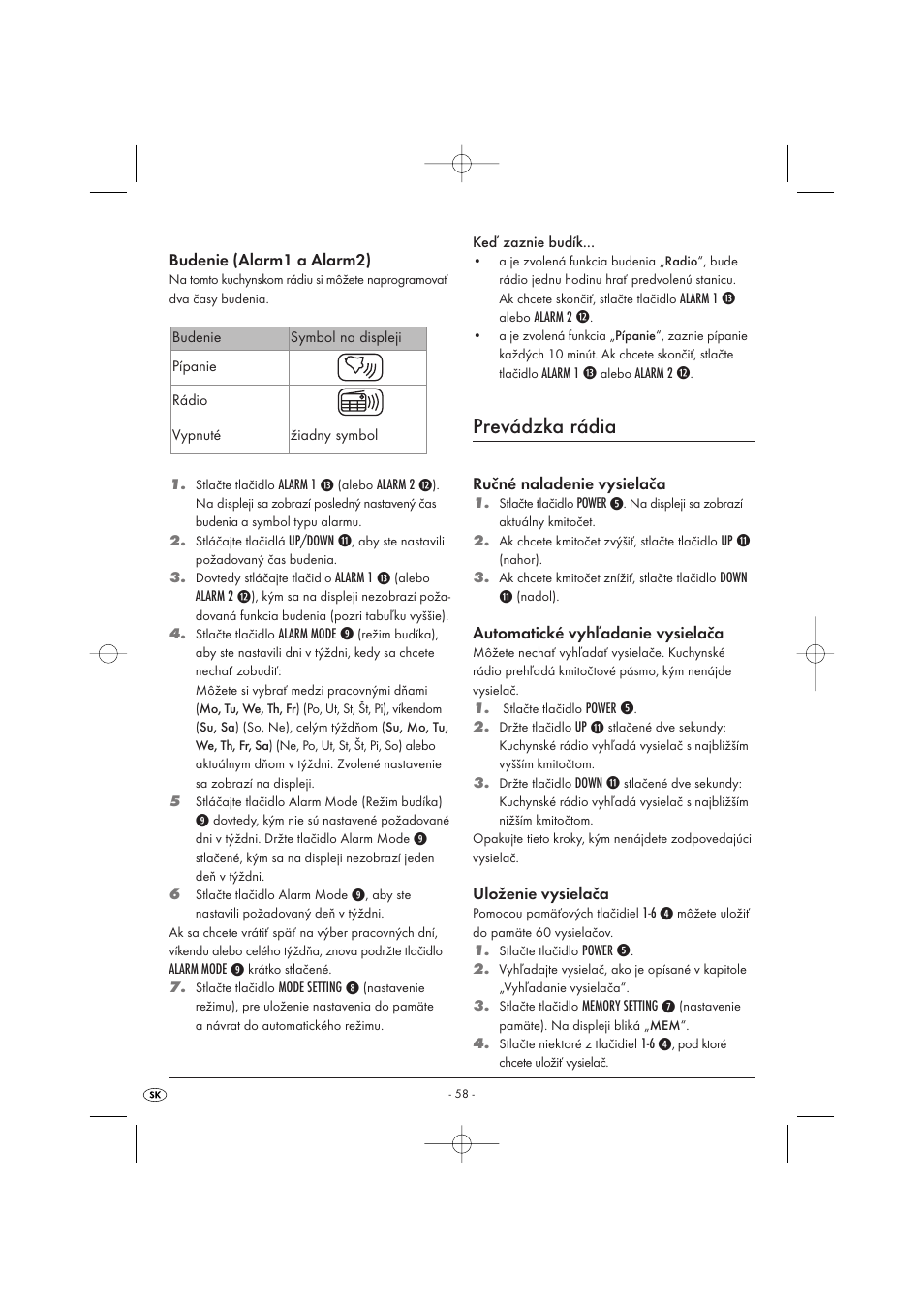 Prevádzka rádia | Kompernass KH 2289 User Manual | Page 60 / 72