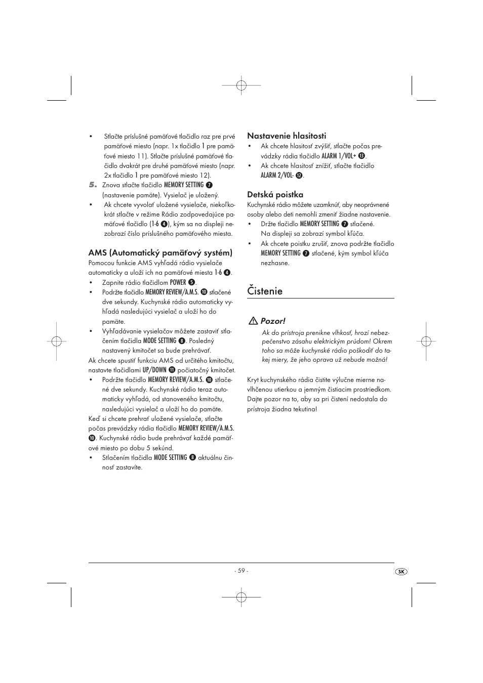 Čistenie | Kompernass KH 2289 User Manual | Page 61 / 72